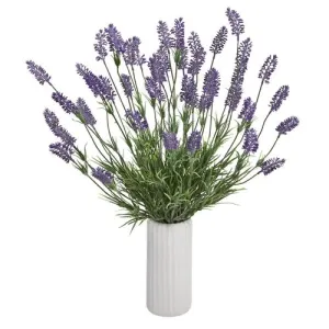 21" Lavender Artificial Plant in White Planter