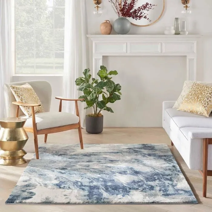 American Manor (KI100) AMR03 Blue/Ivory Rug
