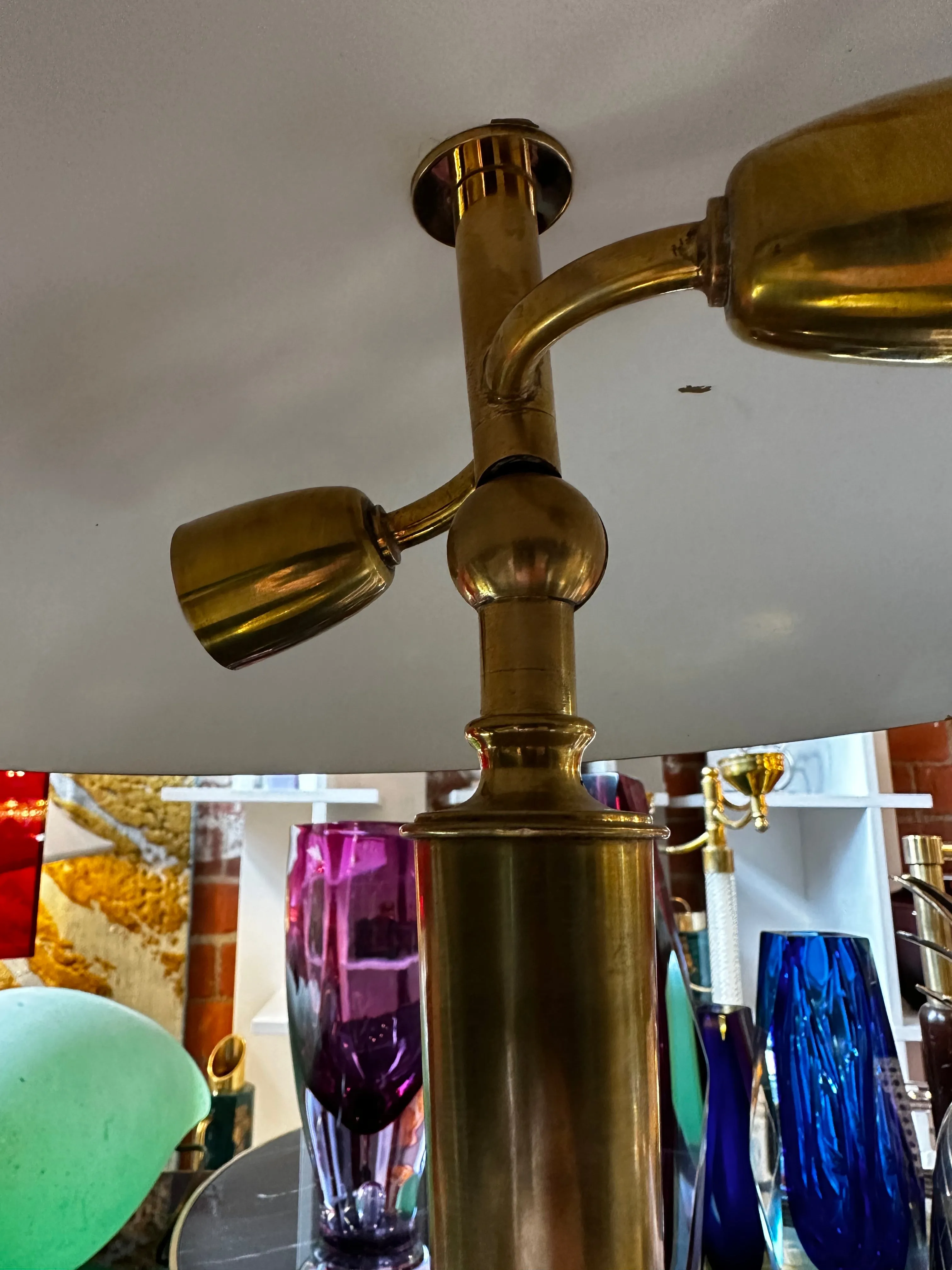Art Deco Italian Fully Brass Lamp 1960s