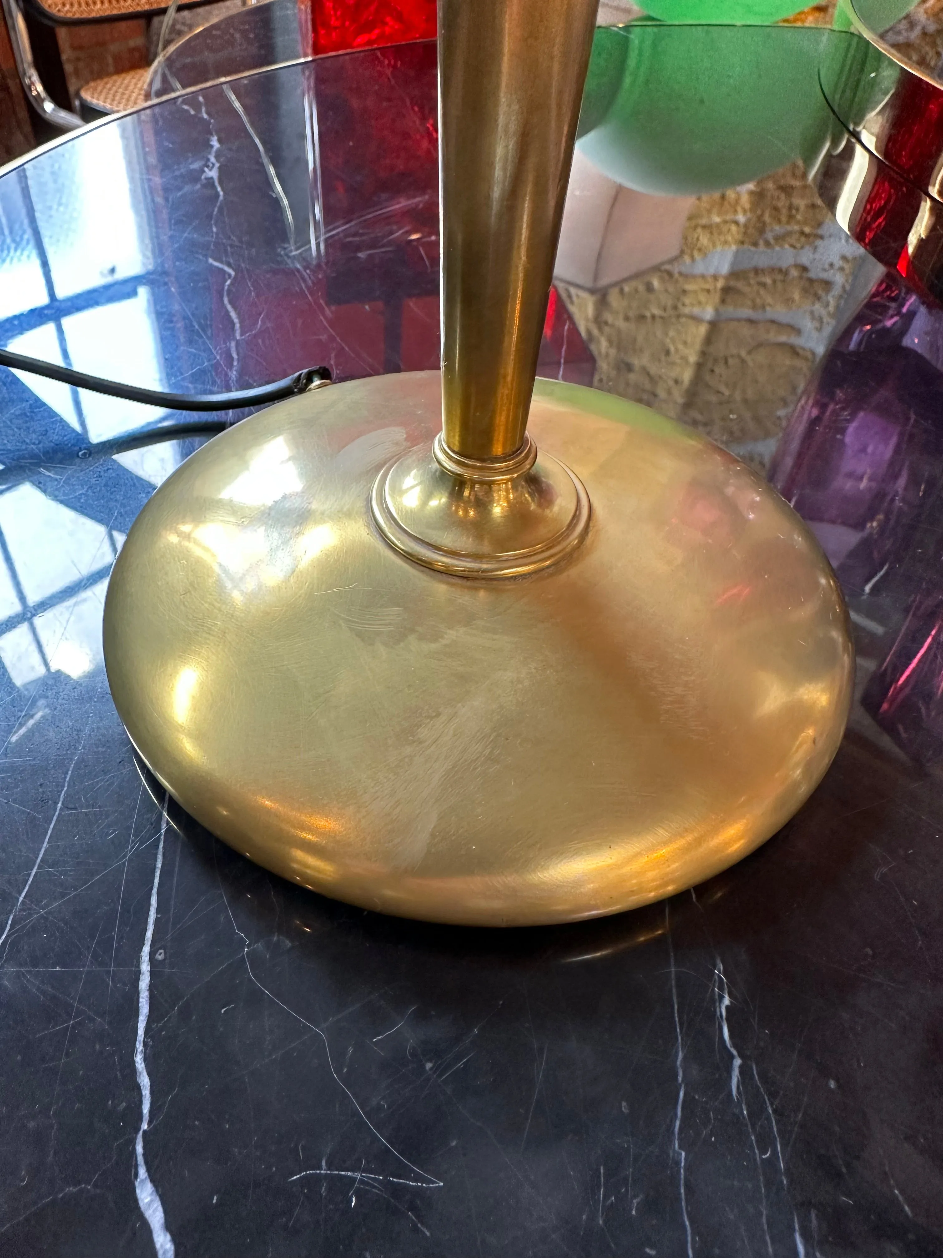 Art Deco Italian Fully Brass Lamp 1960s