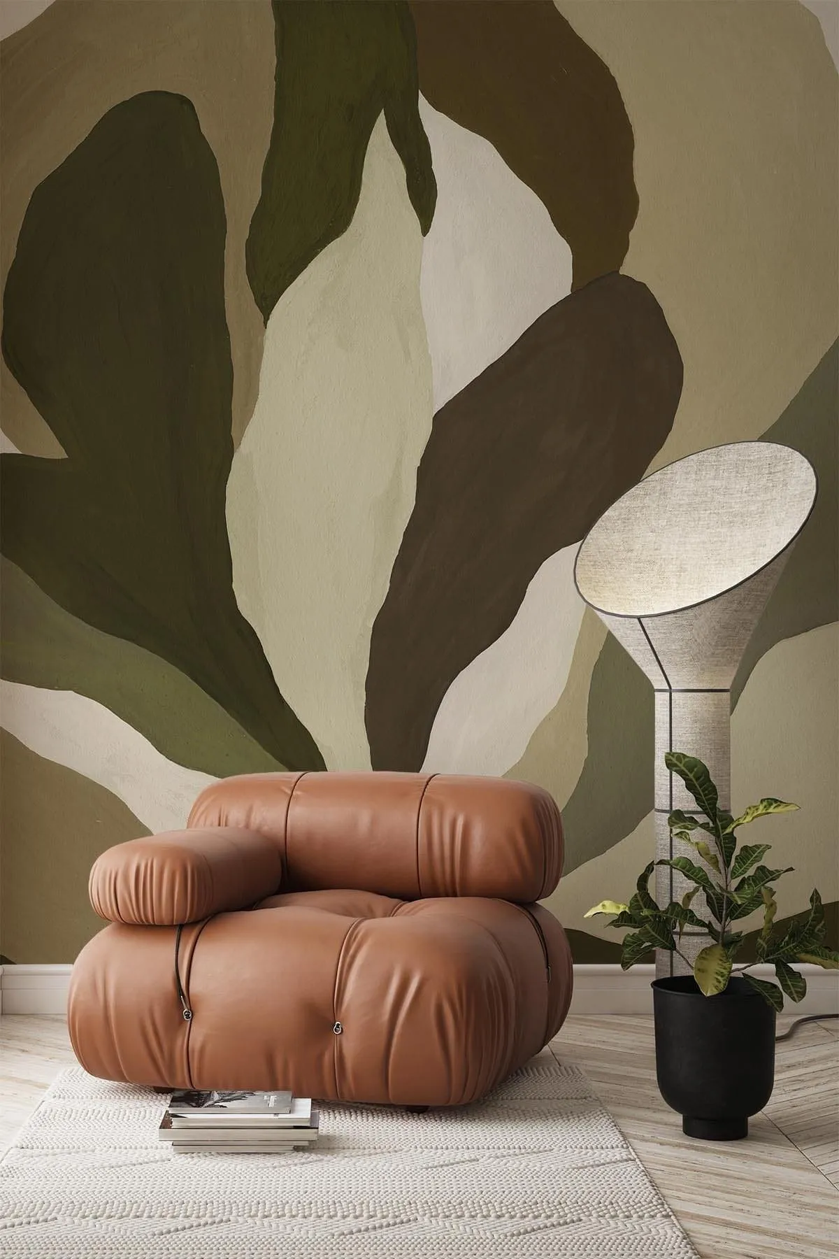 Artistic Petals Olive Green