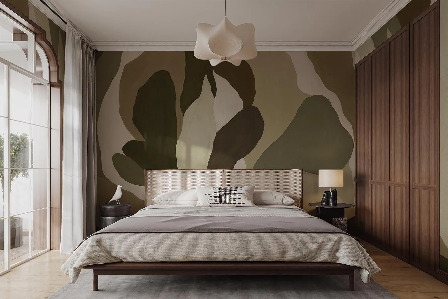 Artistic Petals Olive Green