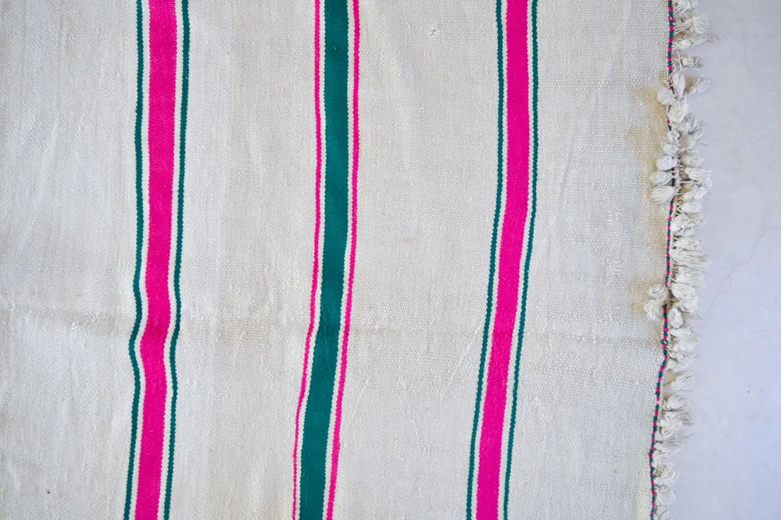 AZILAL. Vintage Moroccan Rug. Wool Boucherouite Carpet. Modern Design.