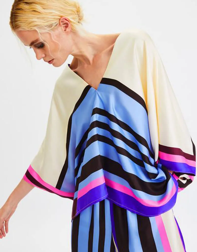 Baby Blue Latest Printed Maxi Dress