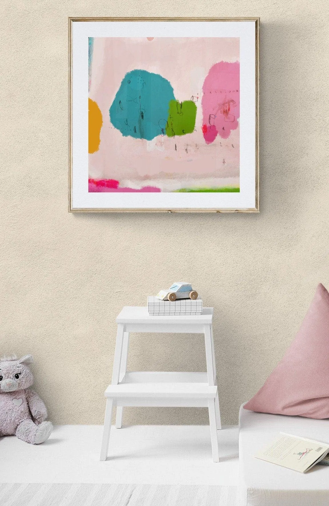Barcelona colorful watercolor print painting, A3, original livingroom wall art print