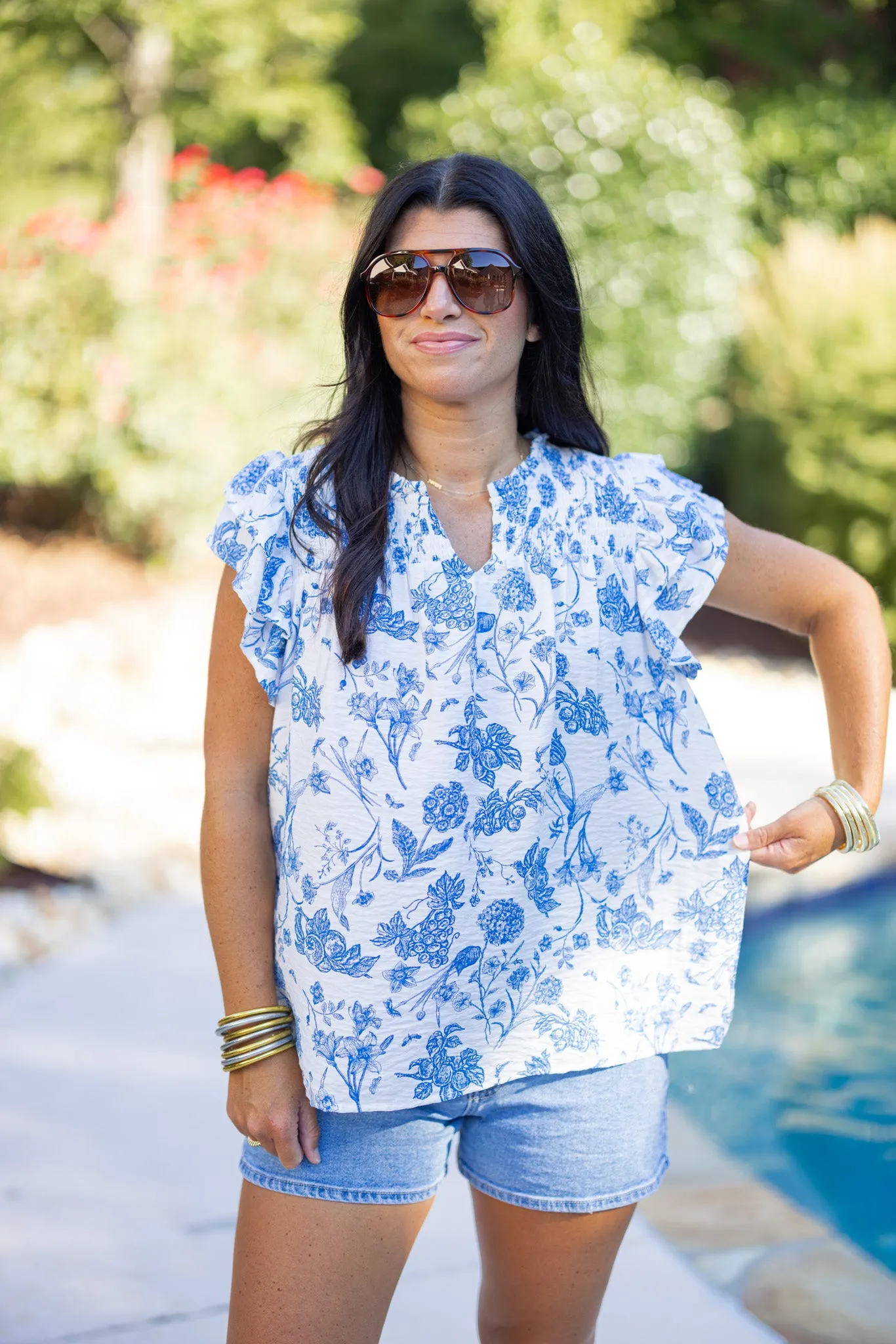 Blissfully Blue Floral Top