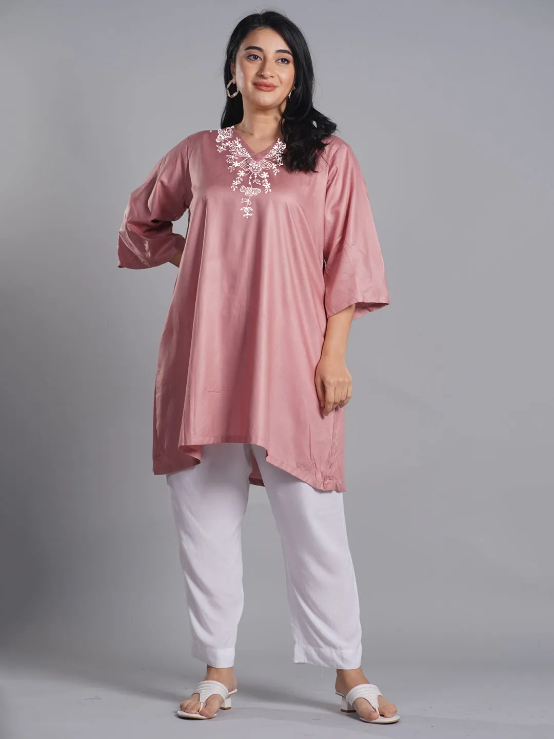 Blush Rayon Kurti - Athena