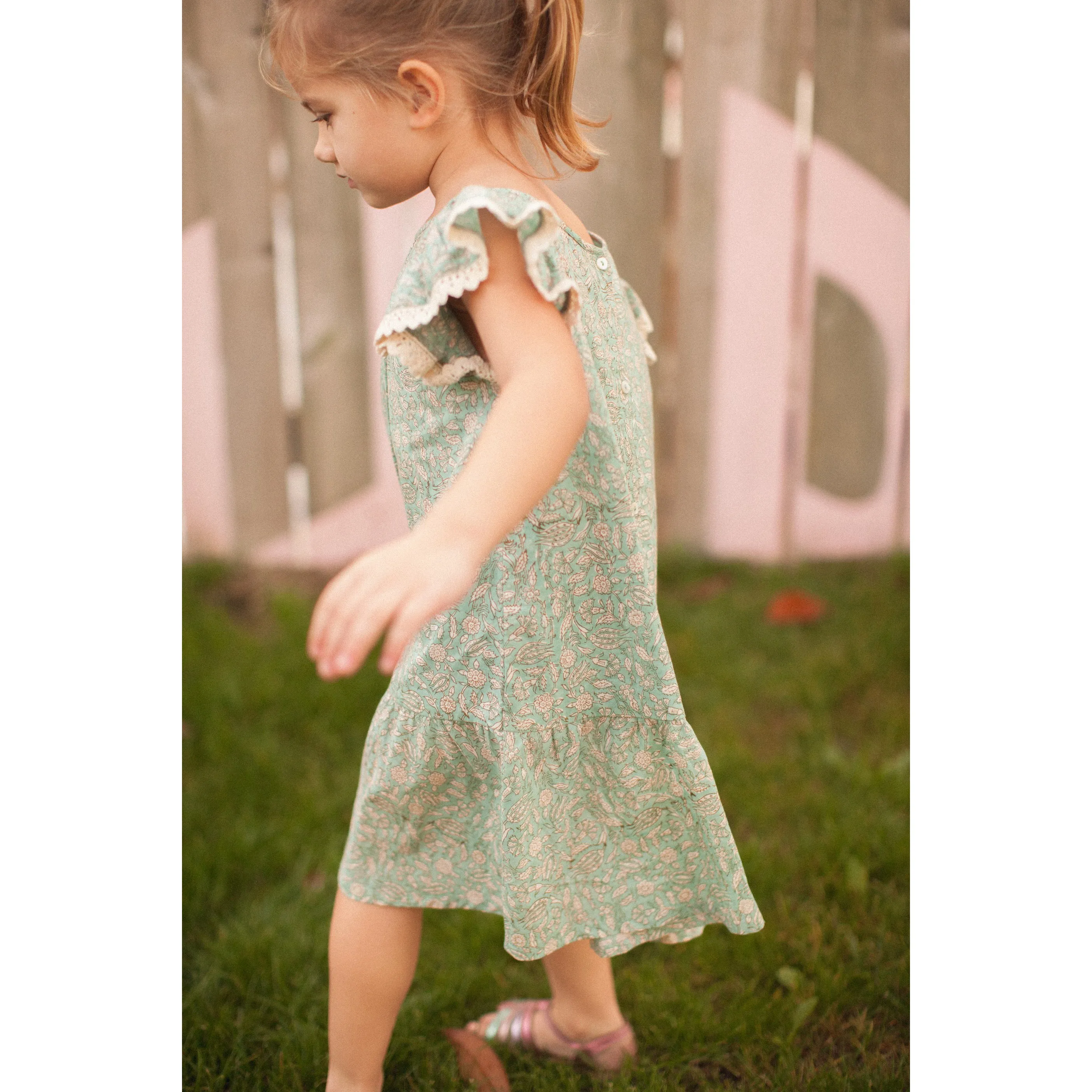 Bonheur du Jour Paris Baby   Girls Dress Blue/Green