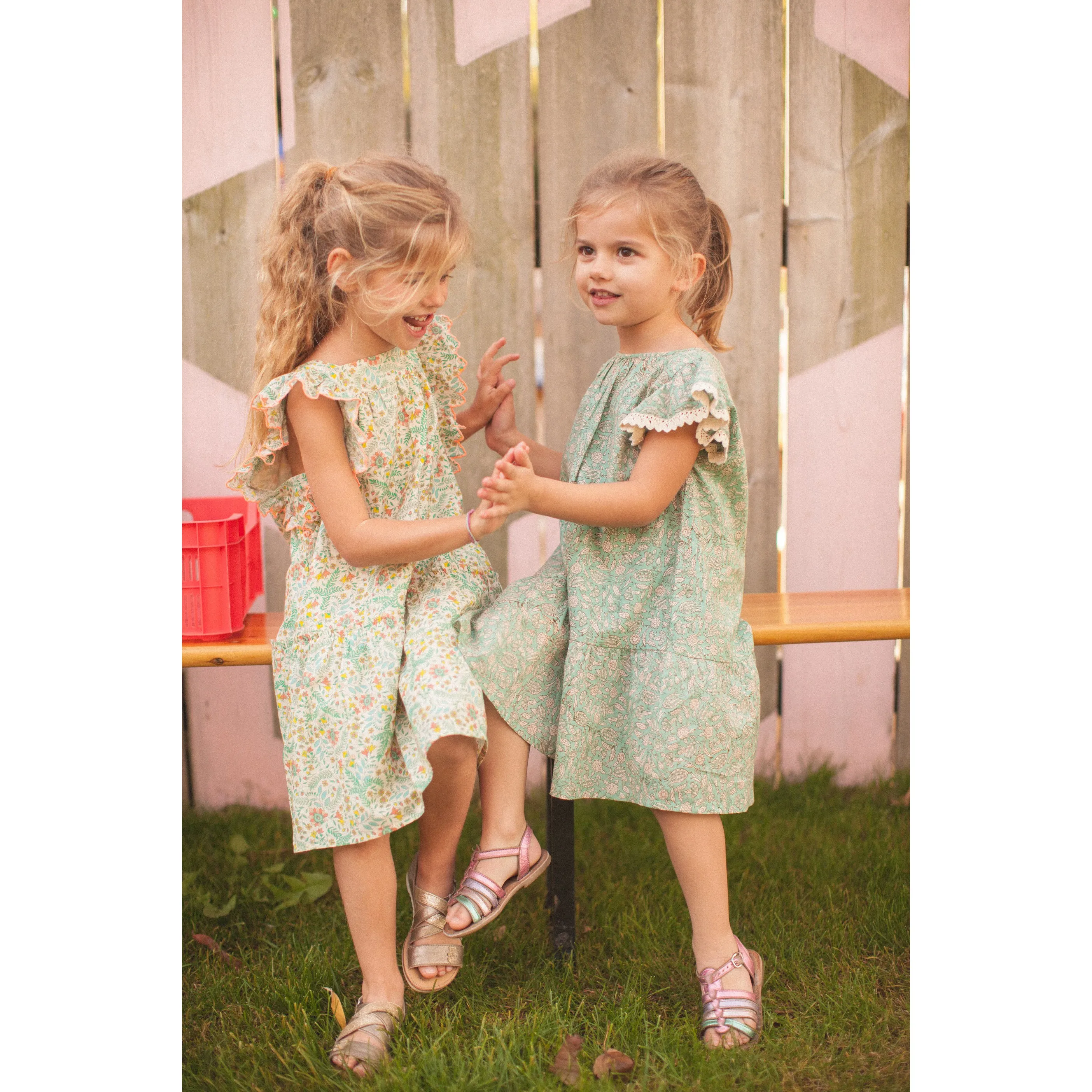 Bonheur du Jour Paris Baby   Girls Dress Blue/Green