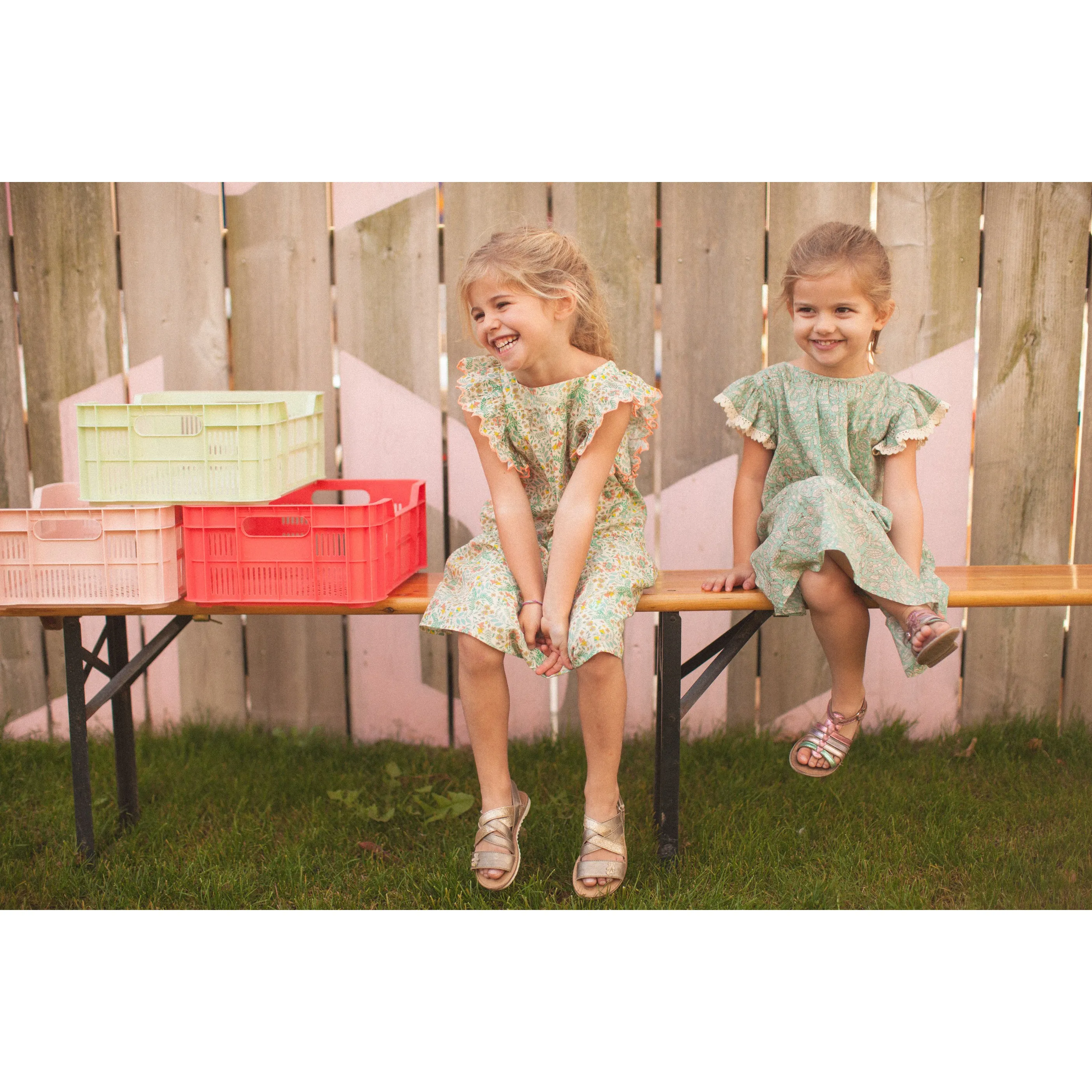 Bonheur du Jour Paris Baby   Girls Dress Blue/Green