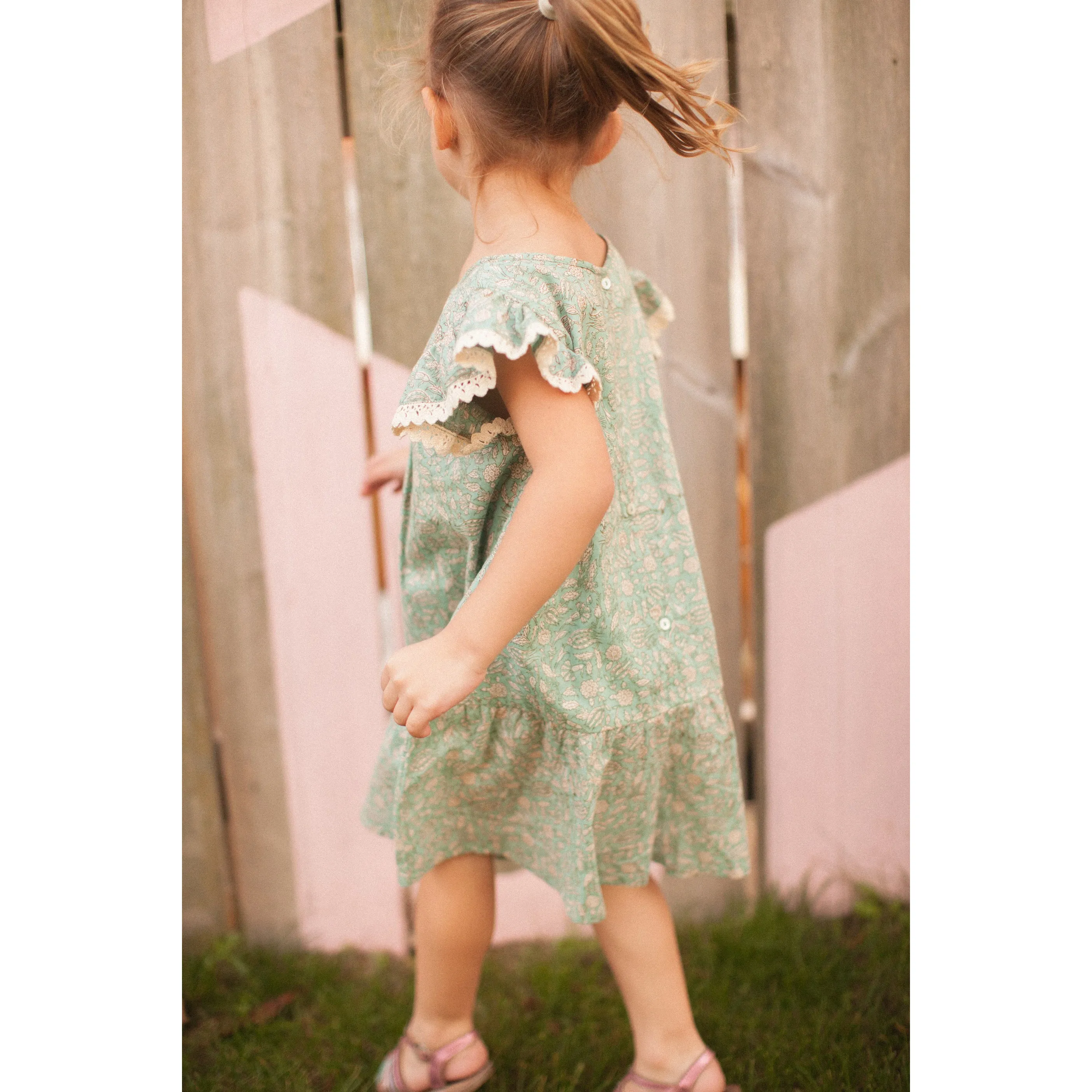 Bonheur du Jour Paris Baby   Girls Dress Blue/Green