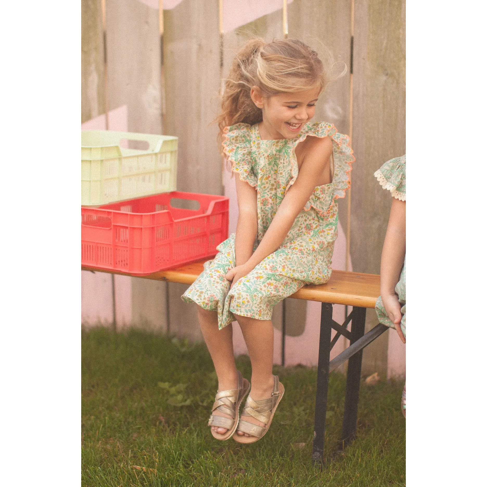 Bonheur du Jour Paris Baby   Girls Dress Blue/Green