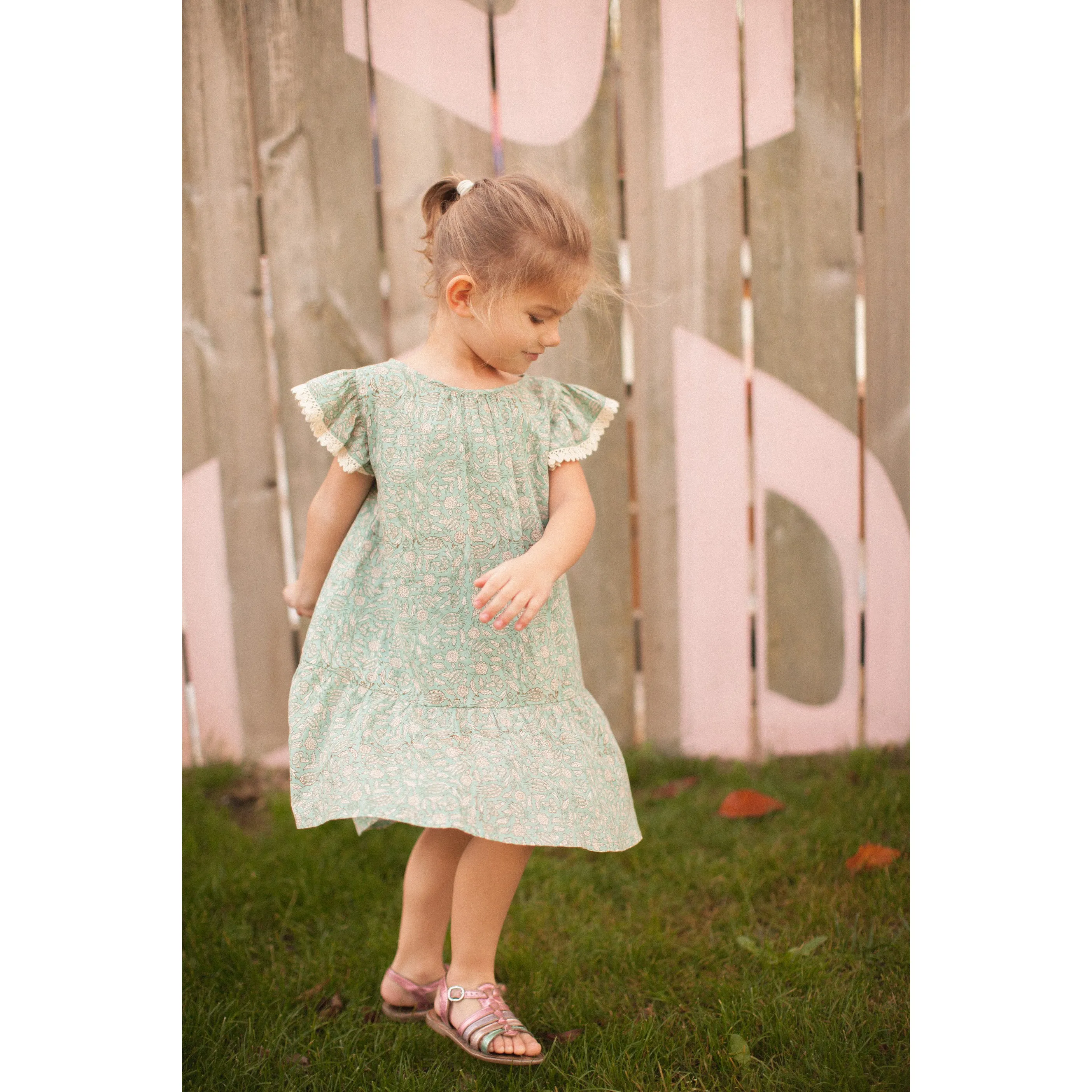 Bonheur du Jour Paris Baby   Girls Dress Blue/Green