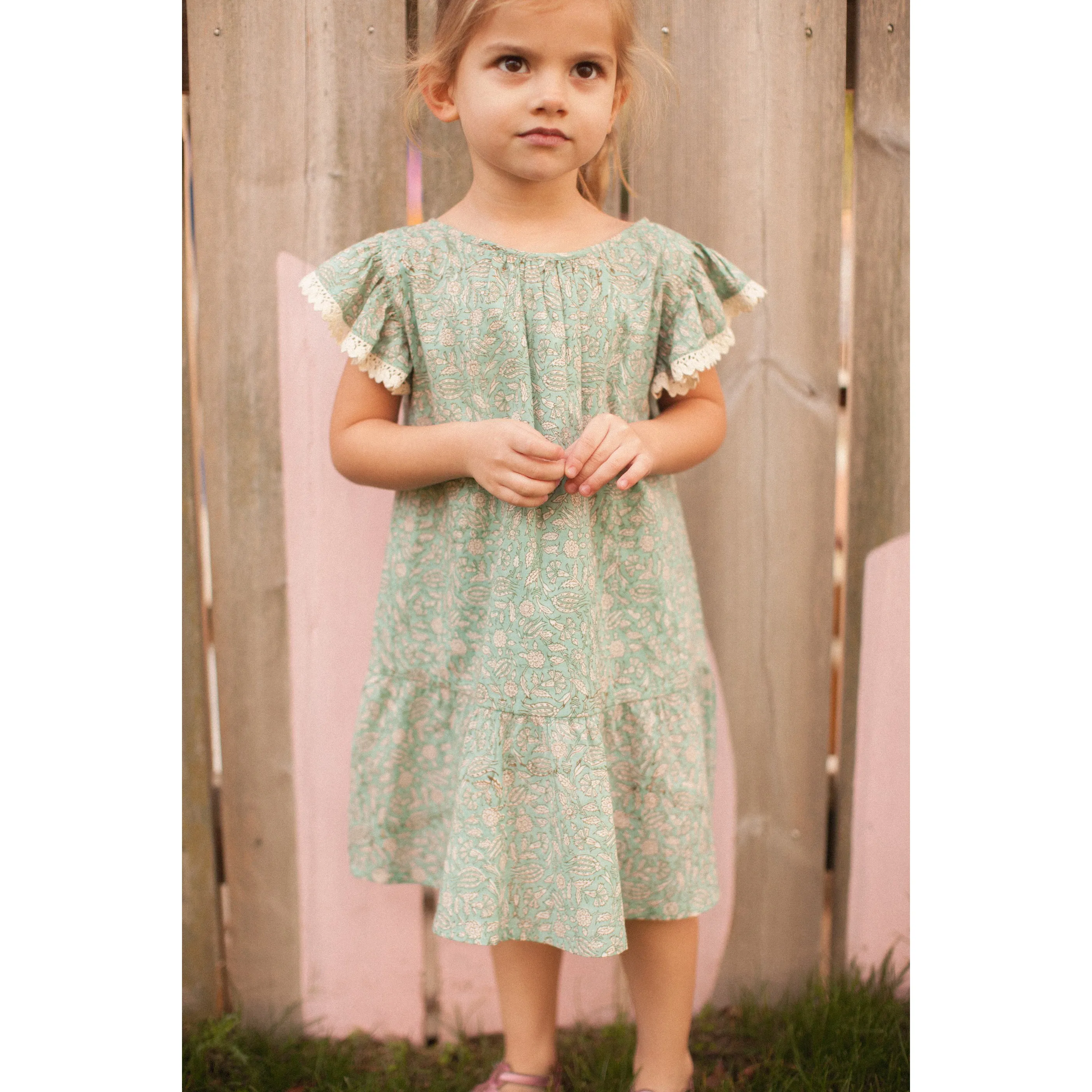 Bonheur du Jour Paris Baby   Girls Dress Blue/Green
