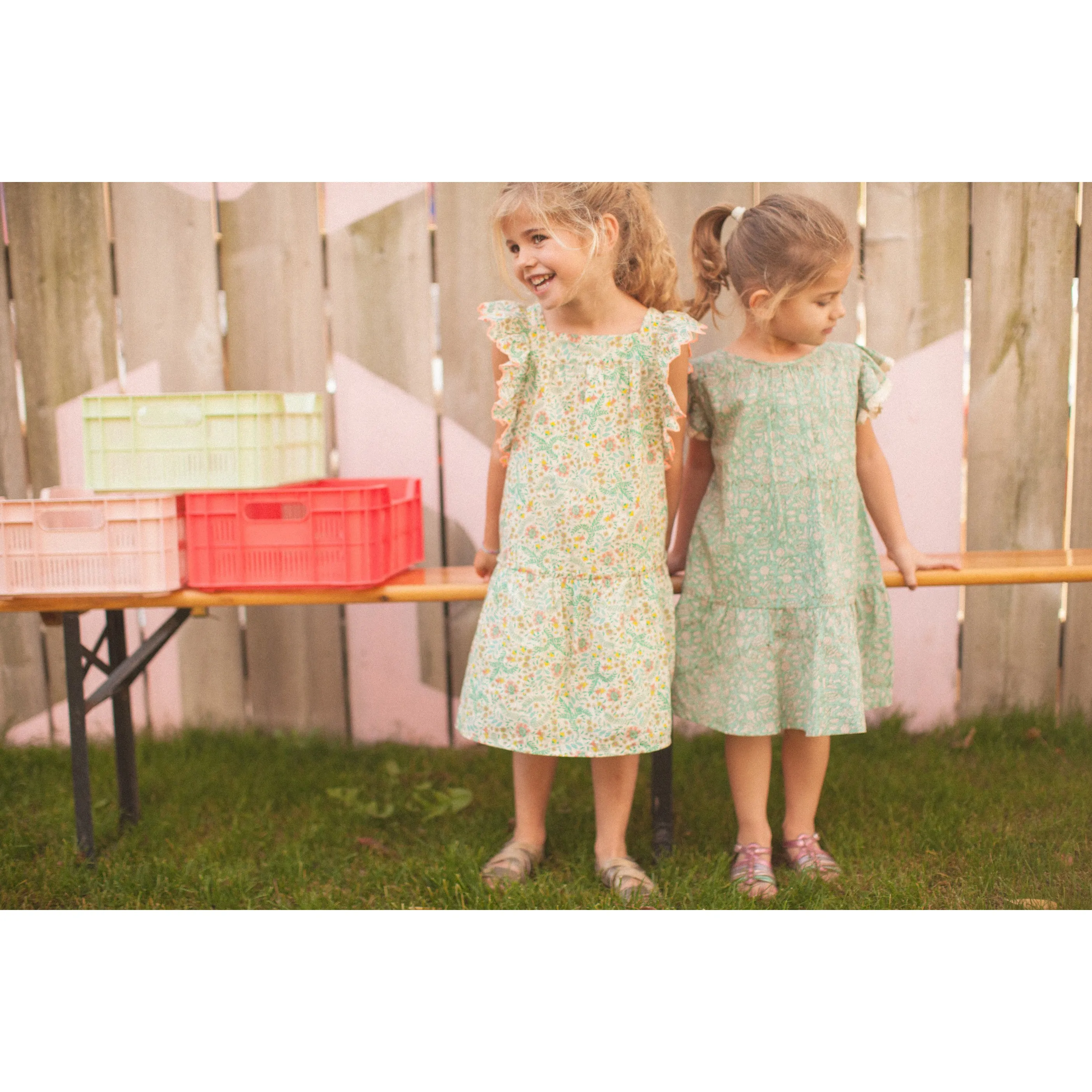 Bonheur du Jour Paris Baby   Girls Dress Blue/Green