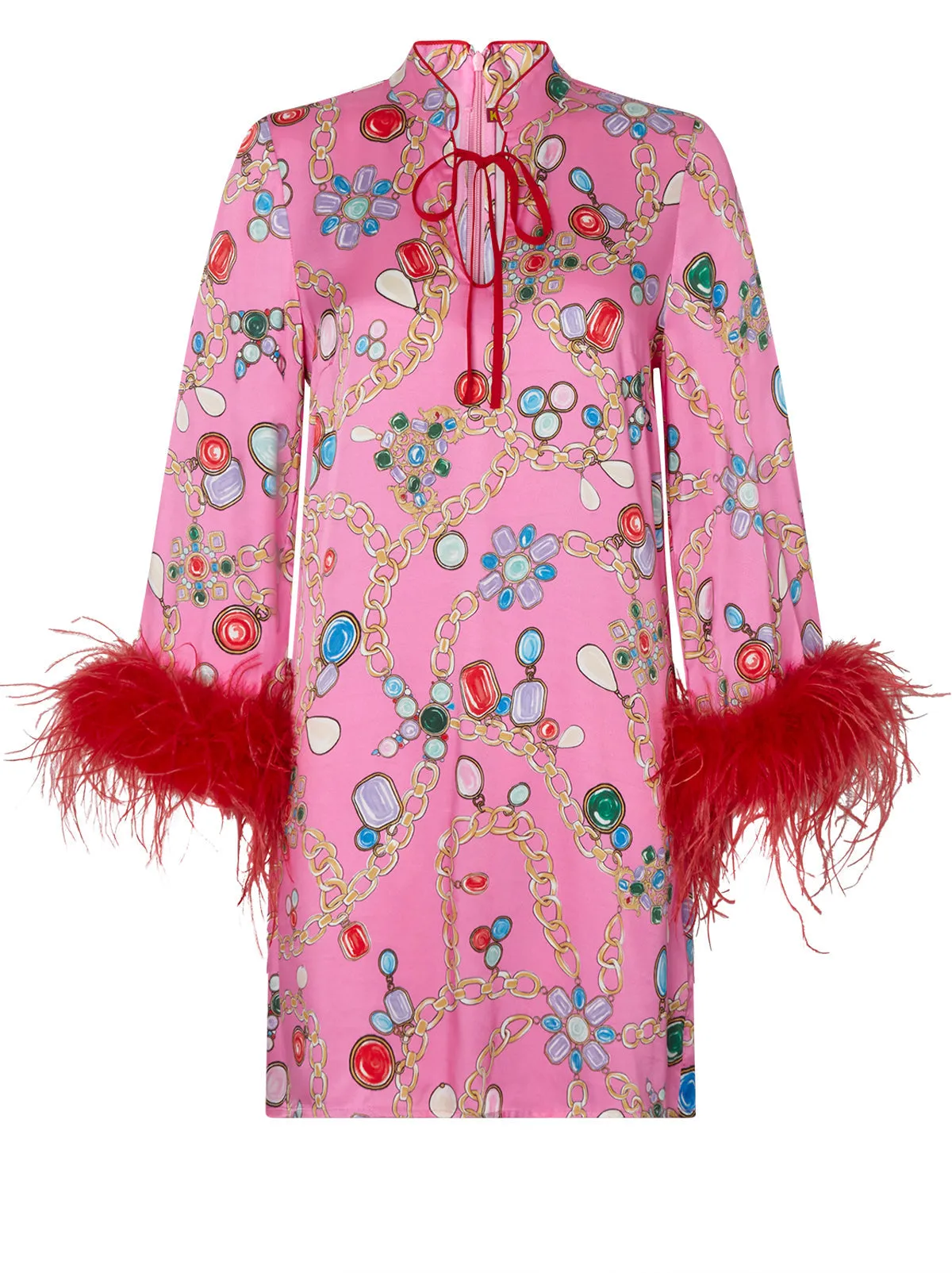 Carlotta Pink Chain Print Mini Dress