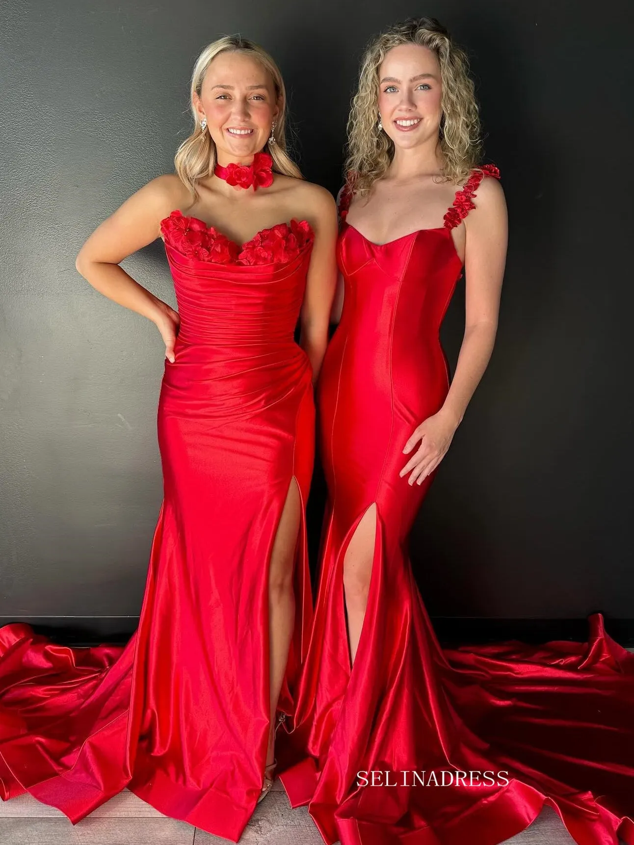 Chic Gorgeous Mermaid Spaghetti Straps Long Prom Dresses Black Evening Dresses sew0319