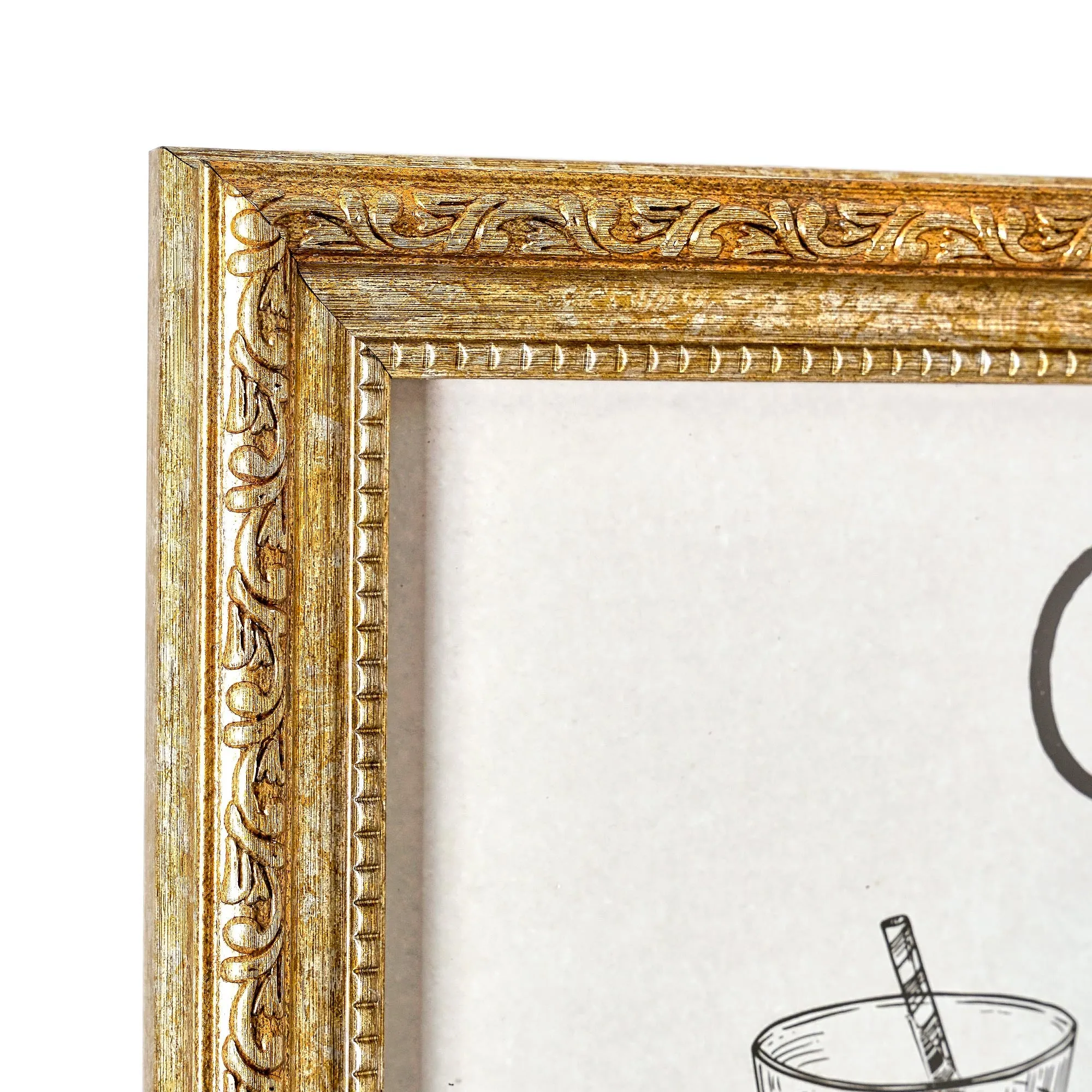 Classic Cocktails Printed Glass Framed Wall Decor