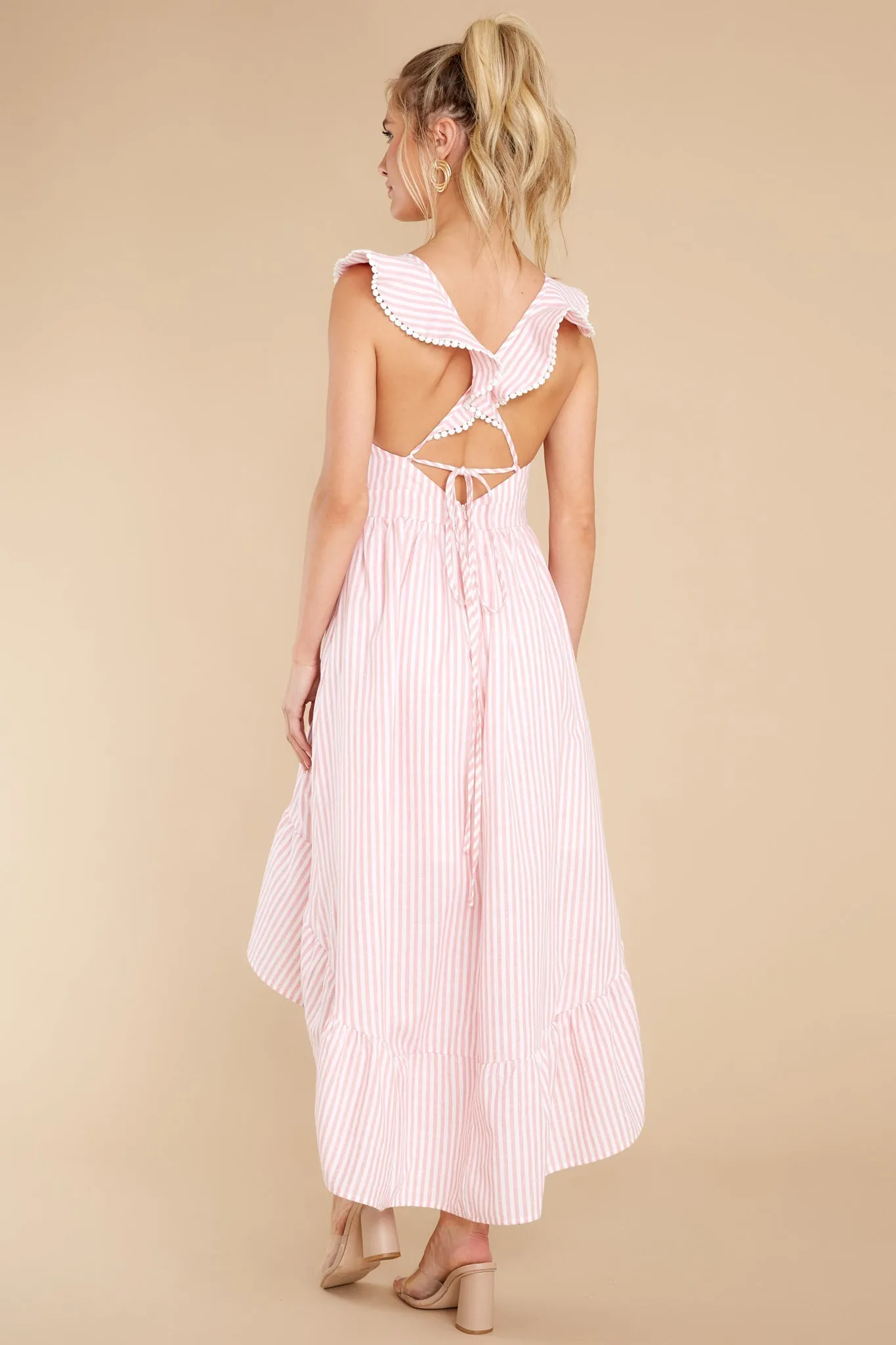 Clear Sailing Pink Touquet Long Print Dress