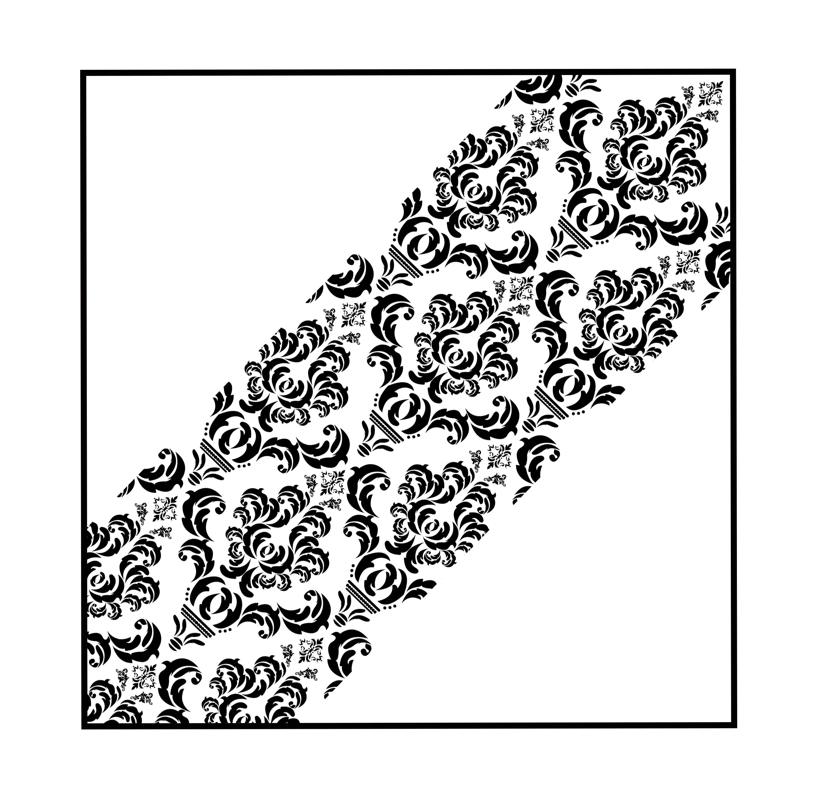 Damask Print Pocket Square