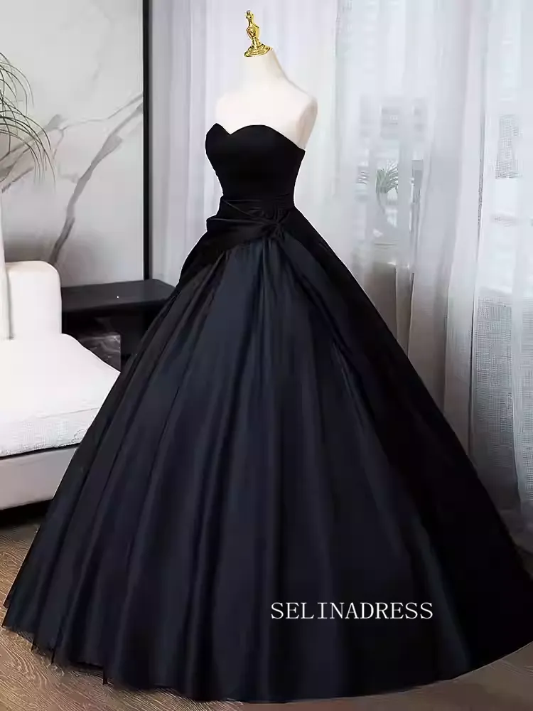 Elegant Black Sweetheart Prom Dress Cheap Evening Gowns TKL3022