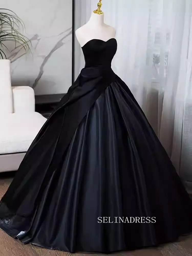 Elegant Black Sweetheart Prom Dress Cheap Evening Gowns TKL3022