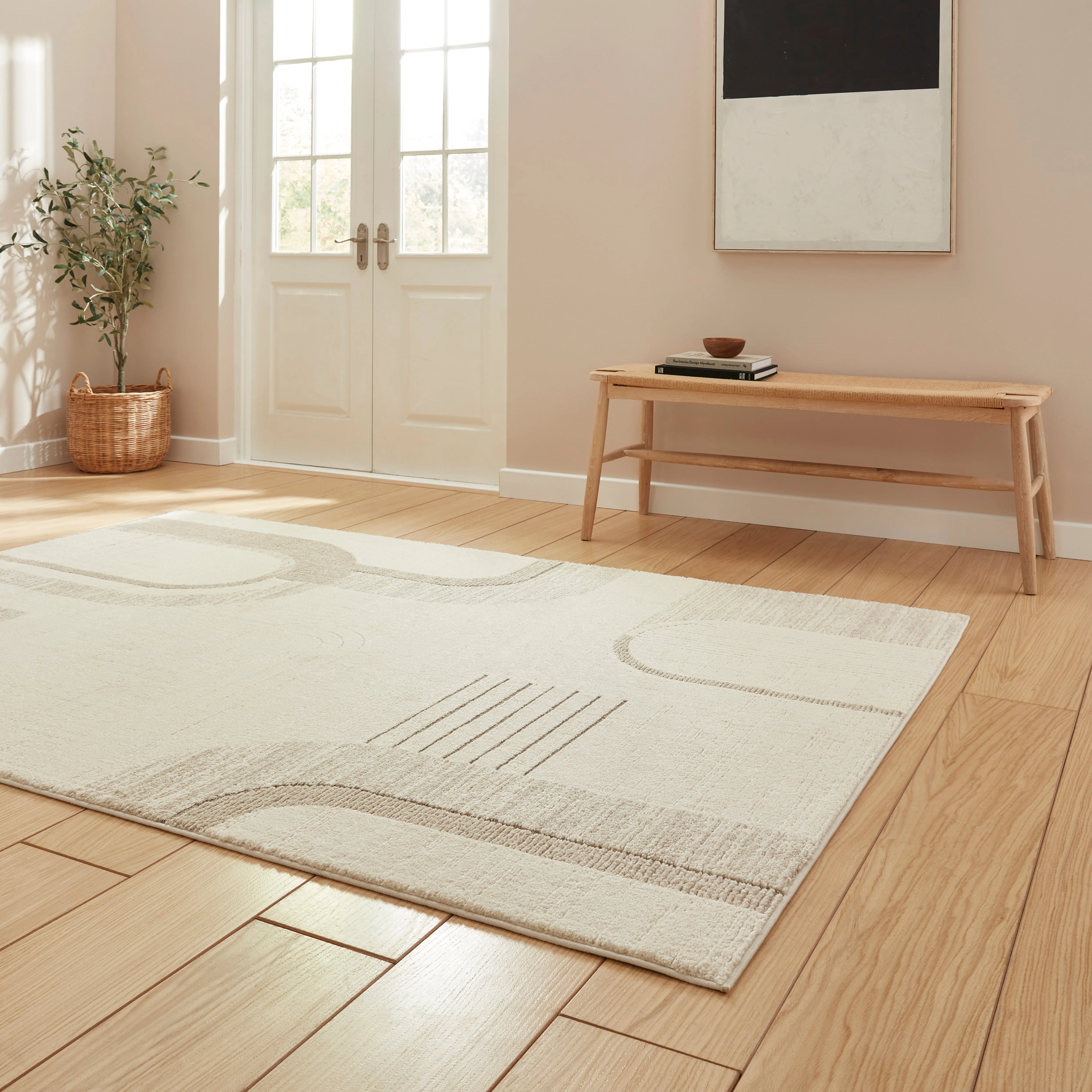 Elio 2310 Multi Textured Pile Rug Beige