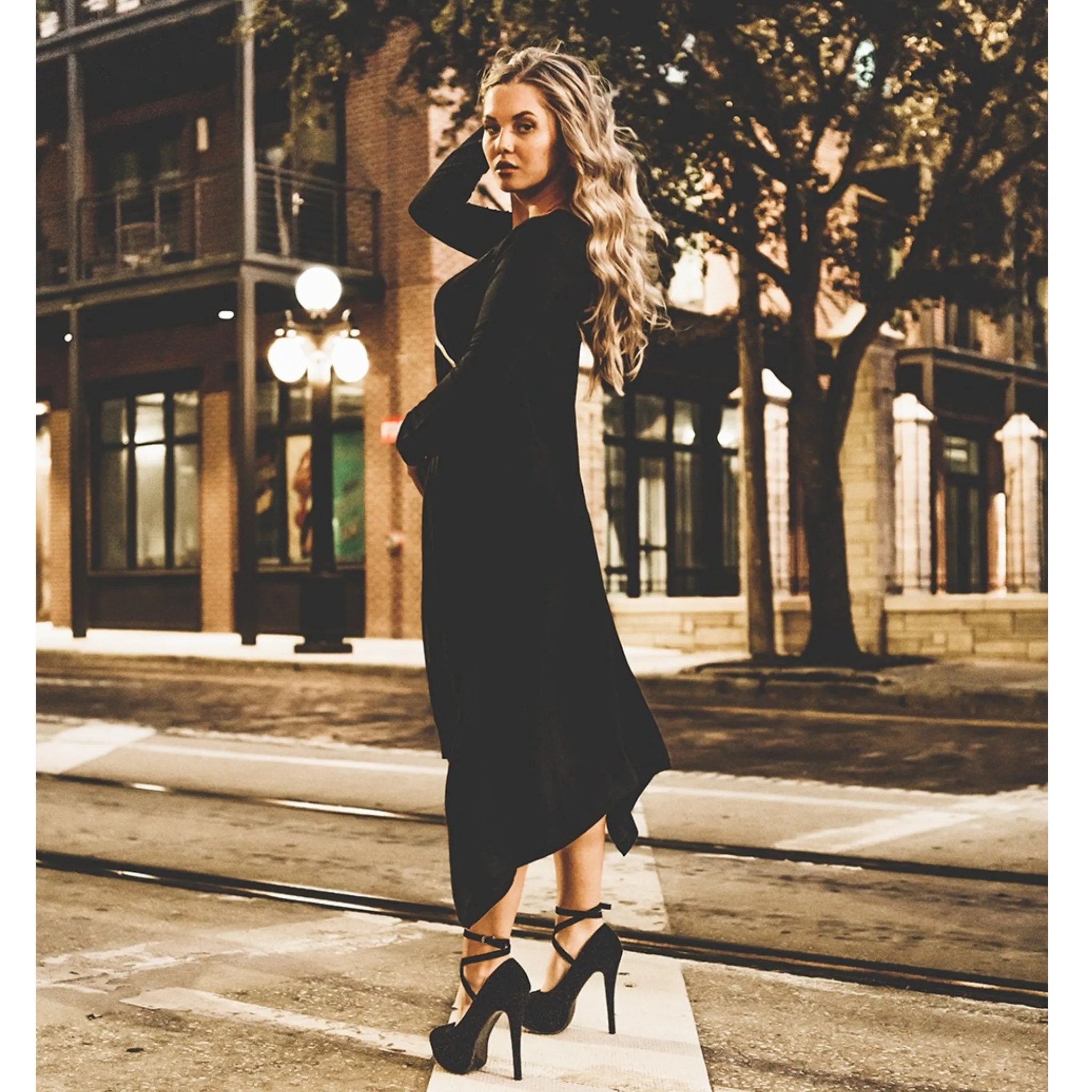 Erina Dress by Mikah Charcoal/Gold