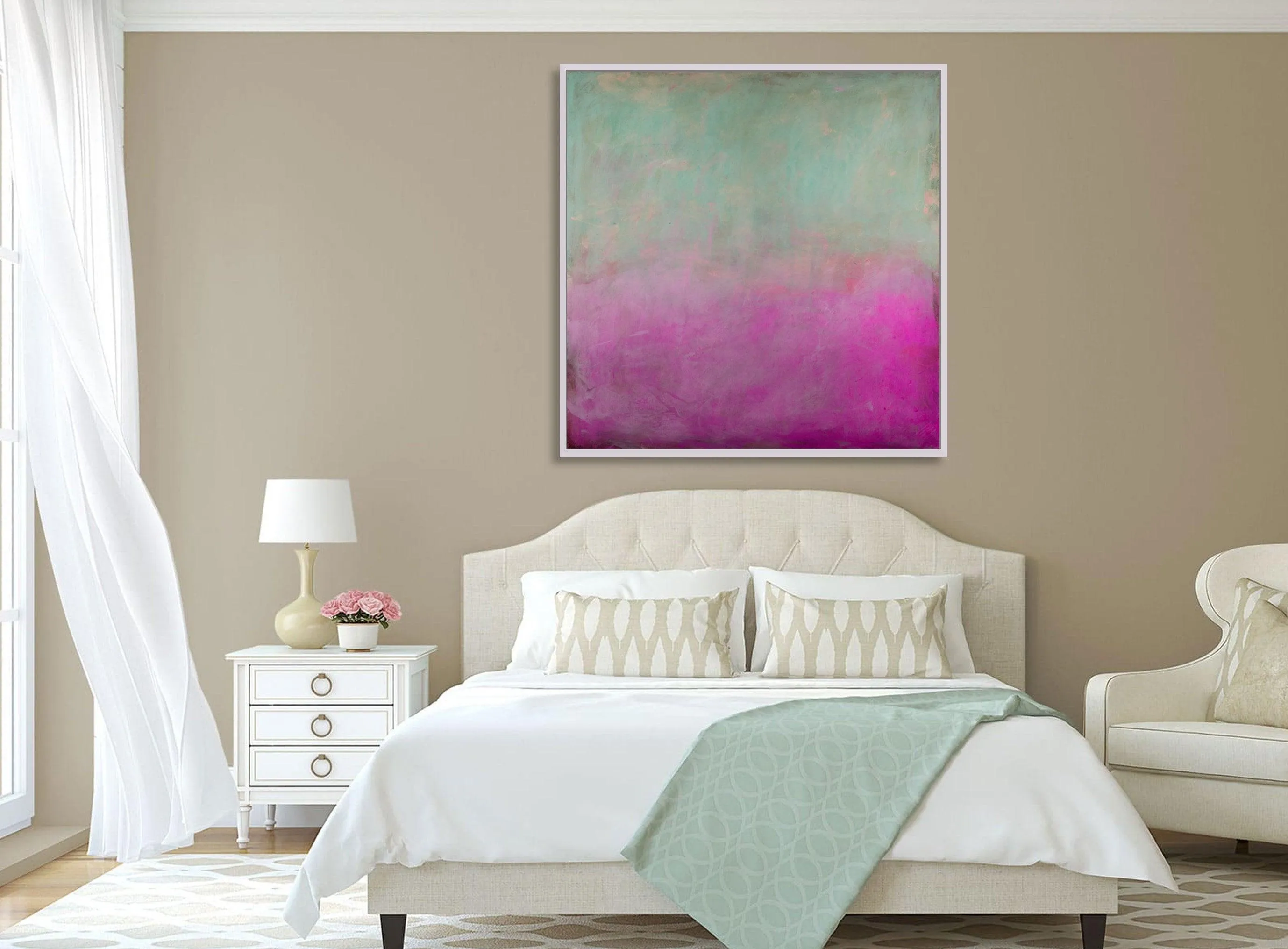 Extra large print teal wall art teal decor pink and teal art pink wall art print minimalist art by Camilo Mattis