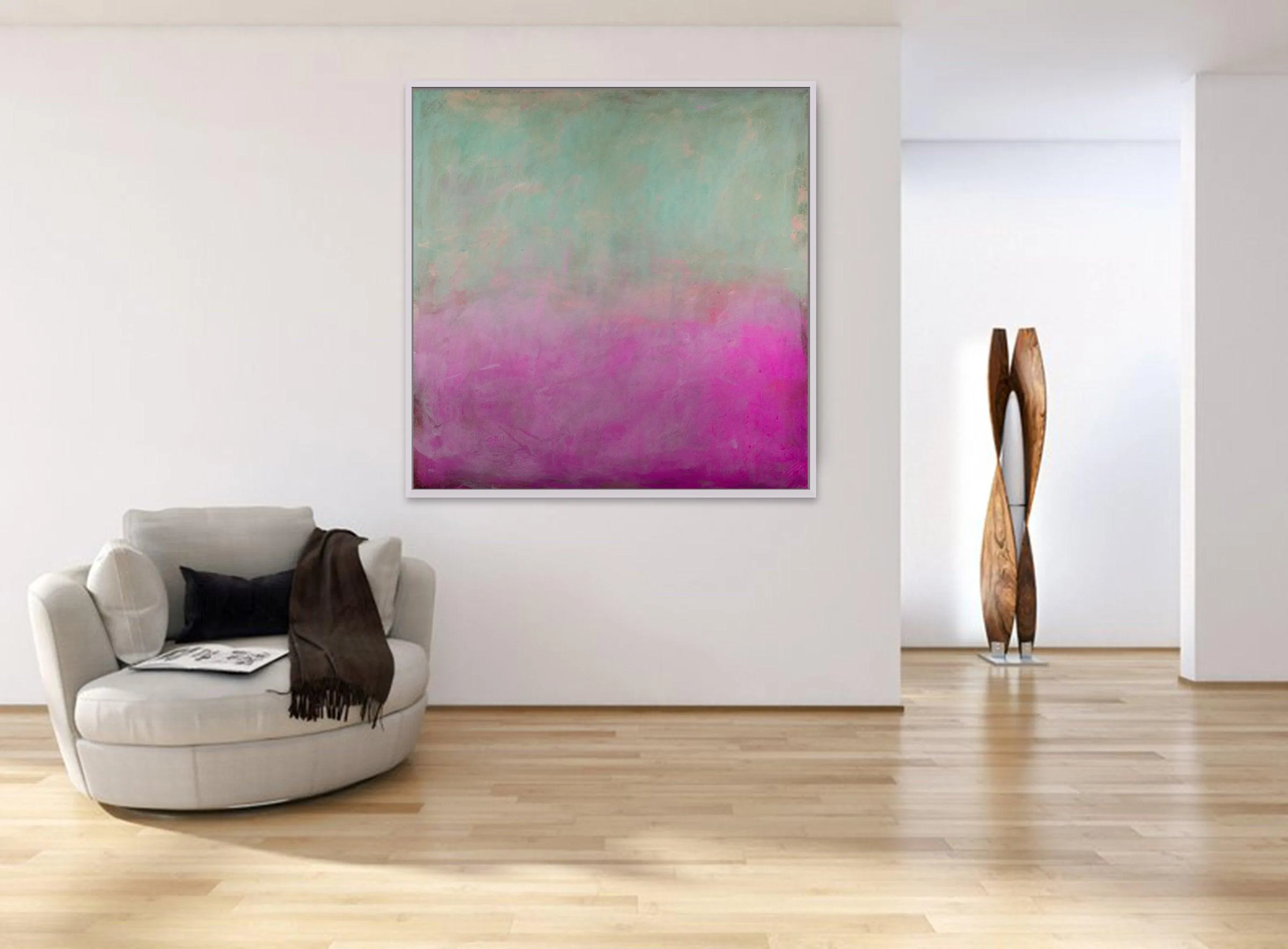 Extra large print teal wall art teal decor pink and teal art pink wall art print minimalist art by Camilo Mattis