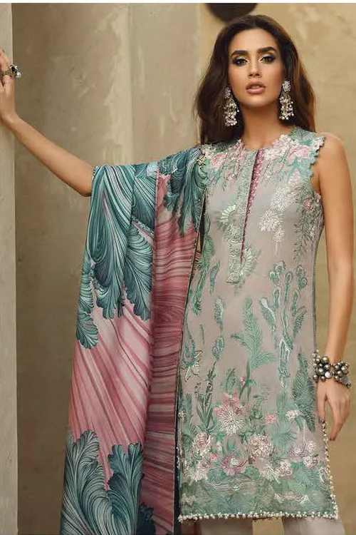Faraz Manan Luxury Lawn Collection 2019 – Design 04