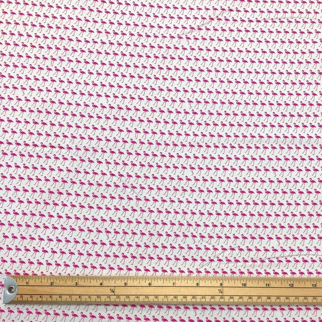 Flamingo Cotton Poplin Fabric - Seconds