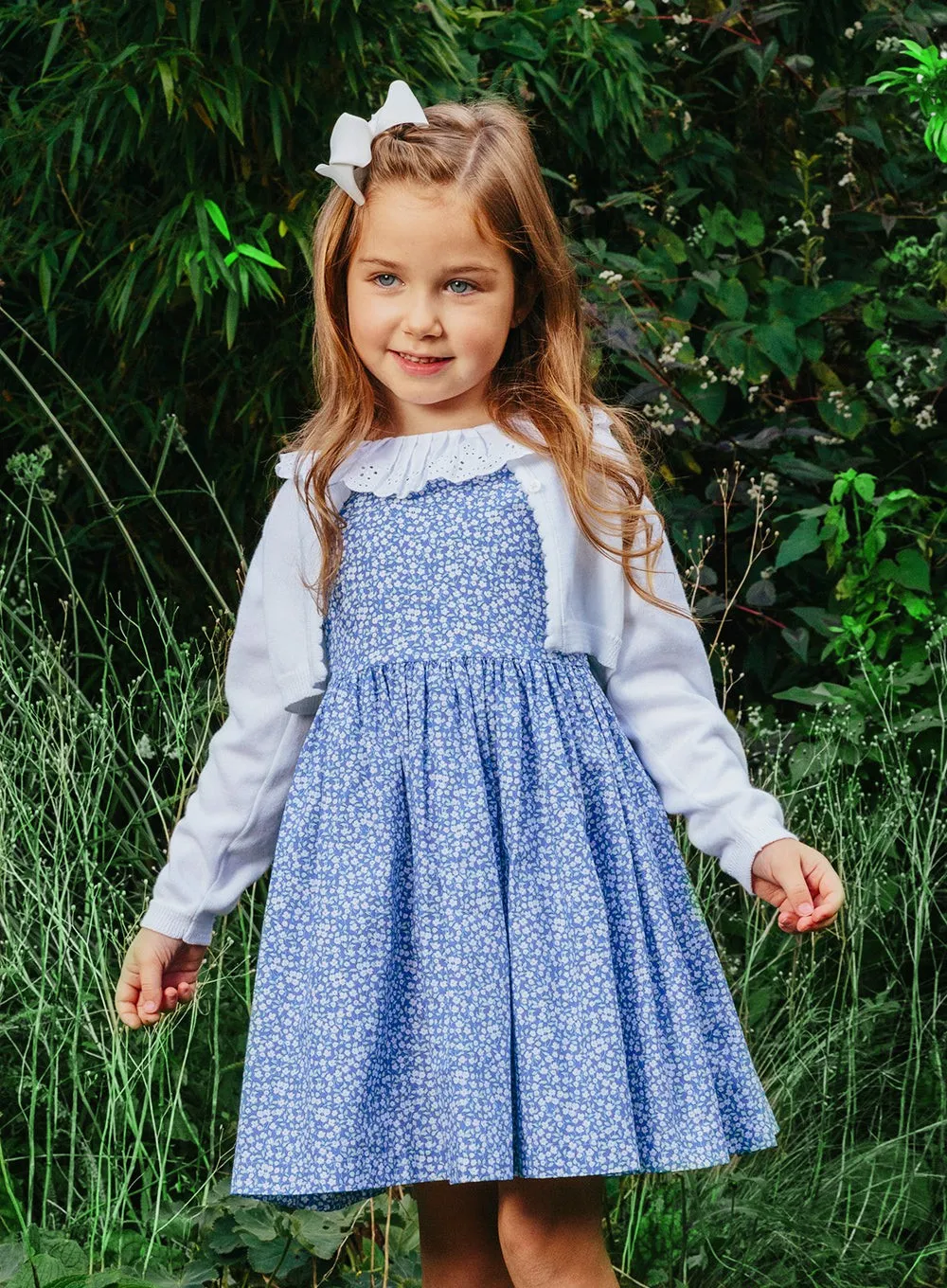 Francesca Floral Dress in Miniature Blue Floral