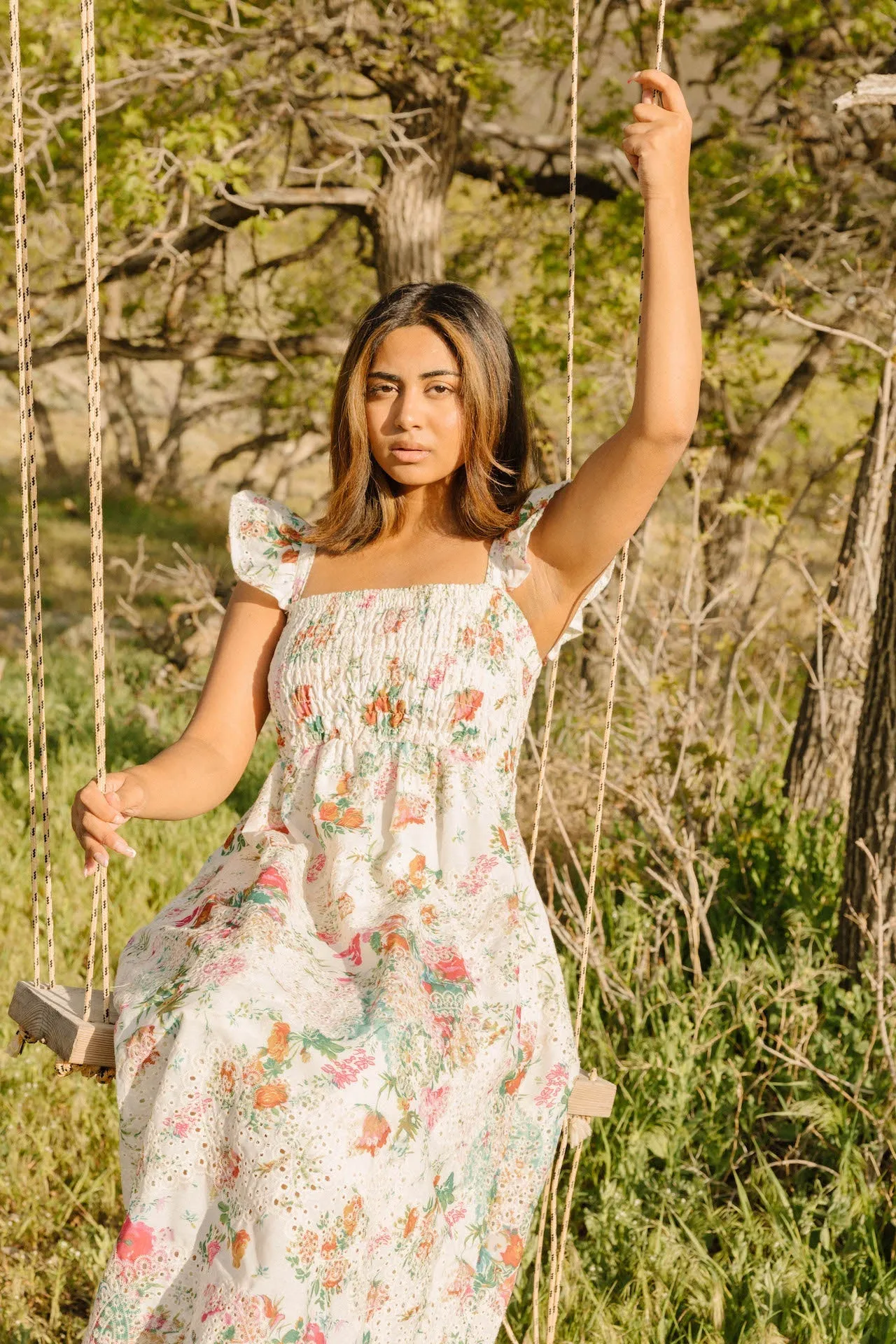 Jeana Embroidered Floral Maxi Dress