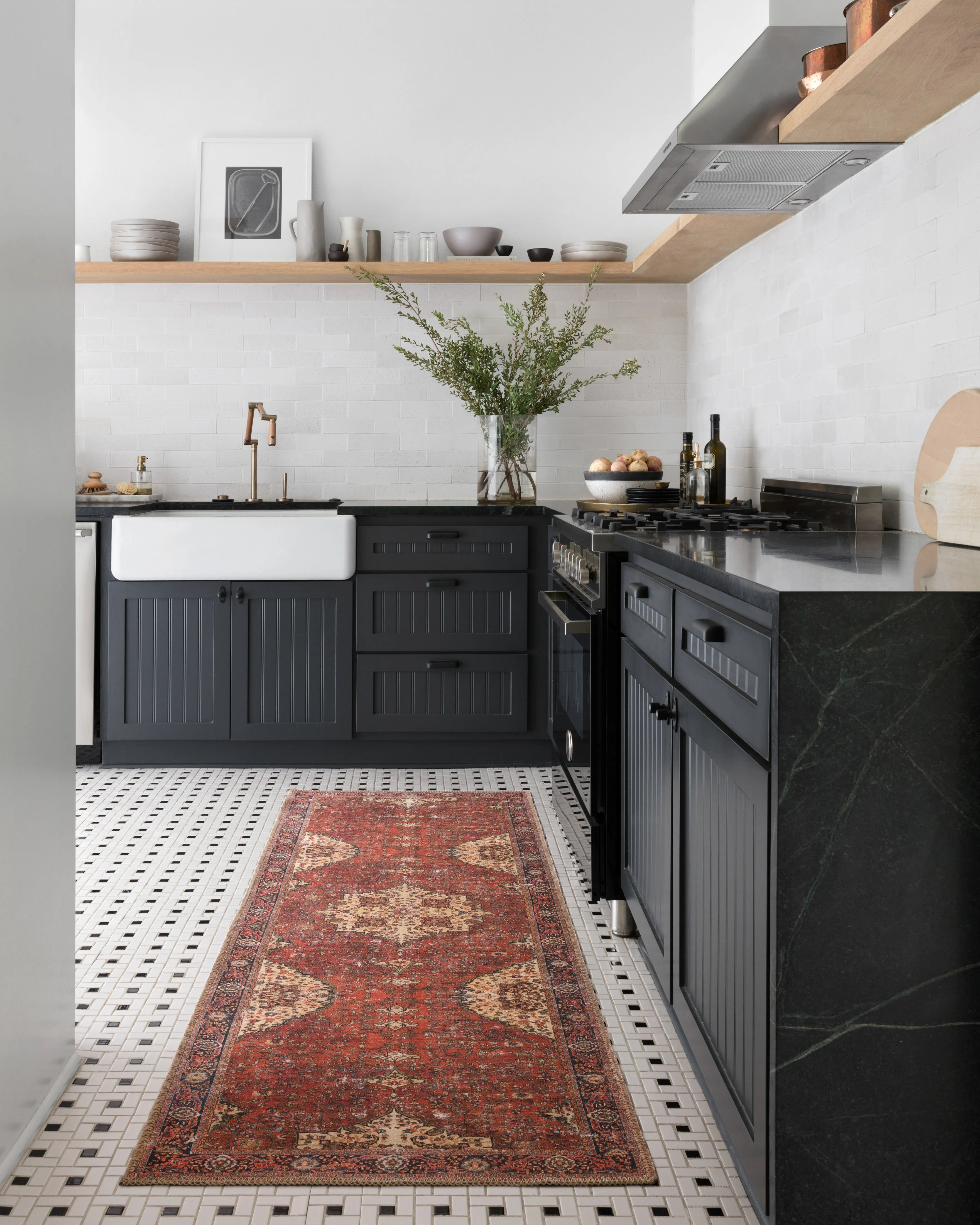 Loren Rug in Red & Navy