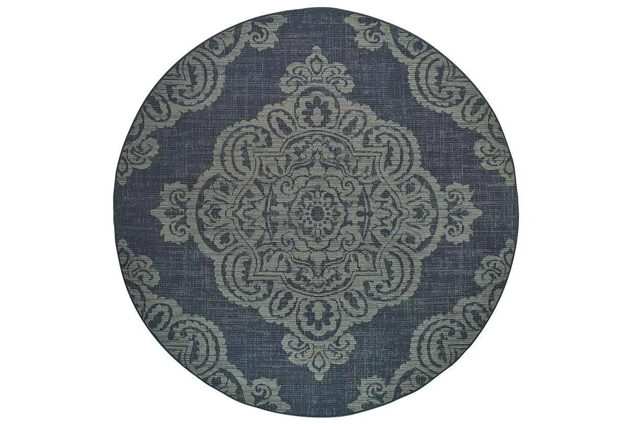 Marina 5929B Navy Grey Rug