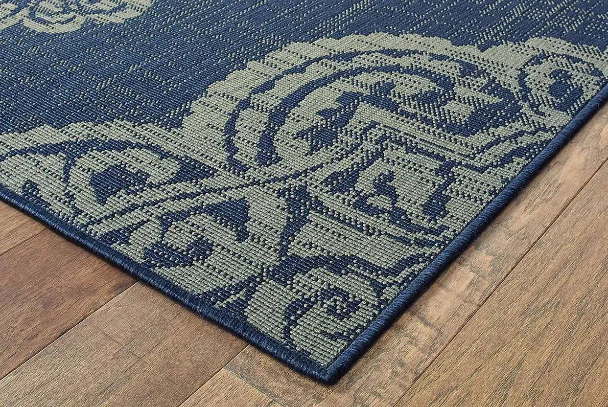 Marina 5929B Navy Grey Rug