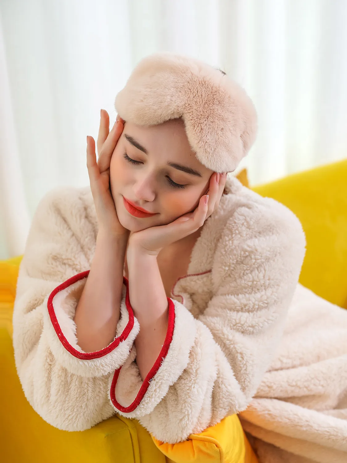 MDOG Fur Patchwork Silk Sleep Mask