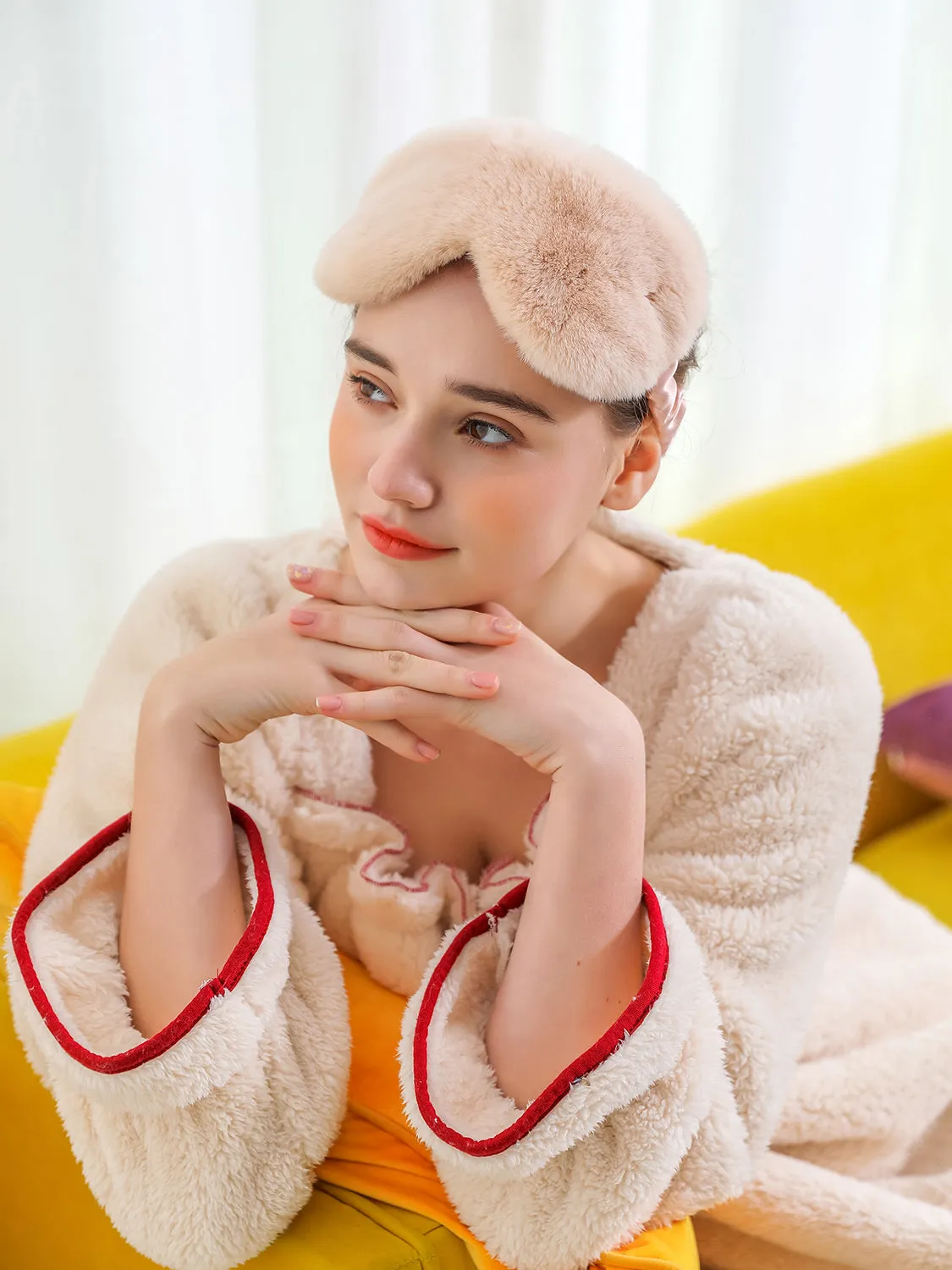 MDOG Fur Patchwork Silk Sleep Mask