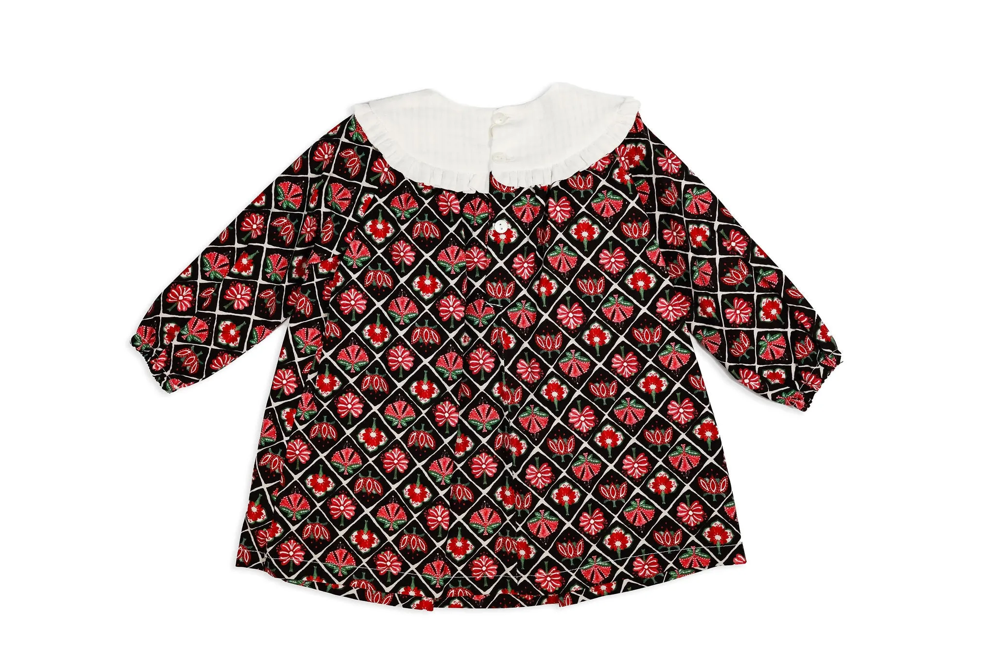 Milos Red & Black Printed Cotton Dress