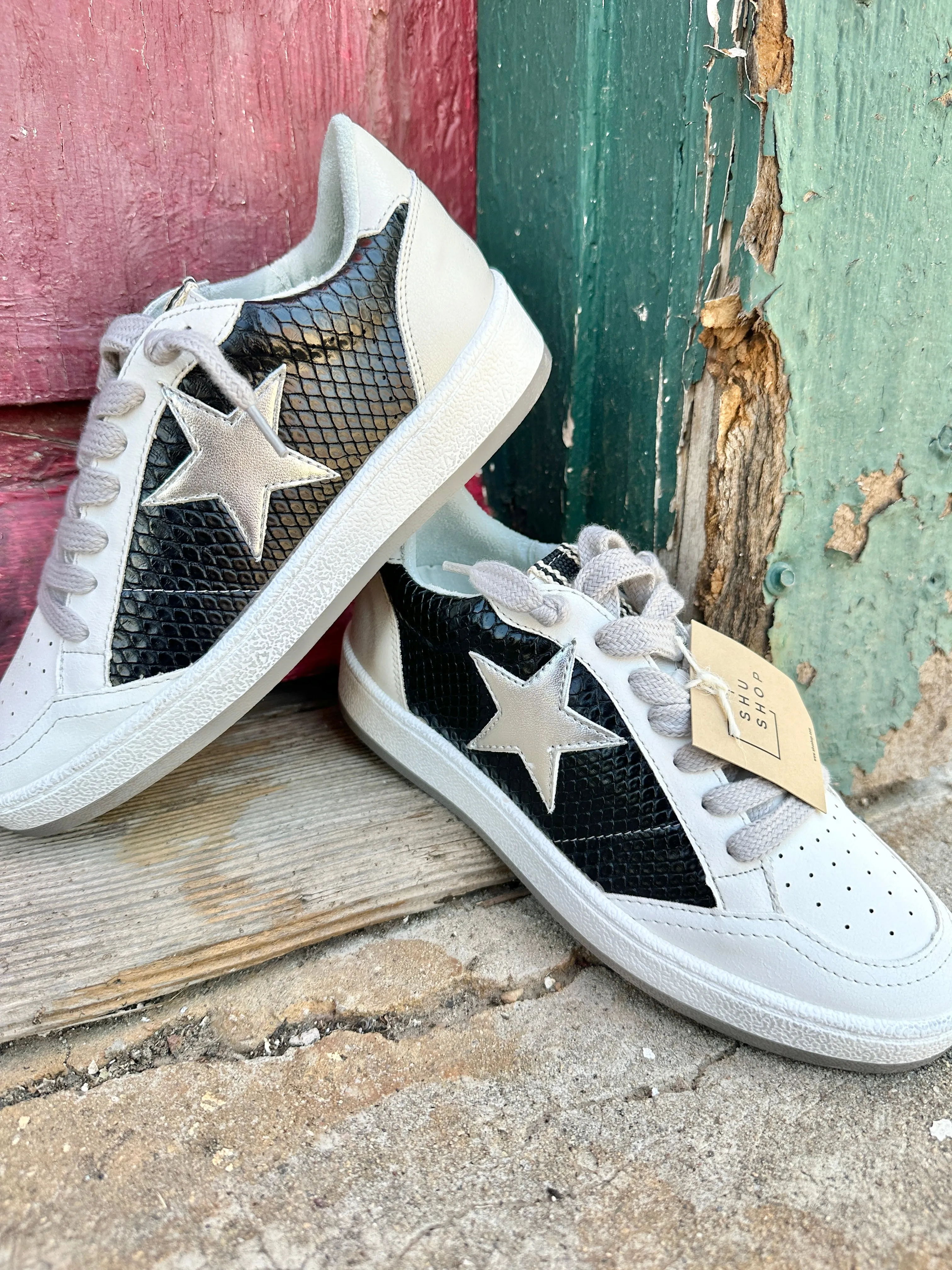 Paz Black Snake Sneaker by ShuShop