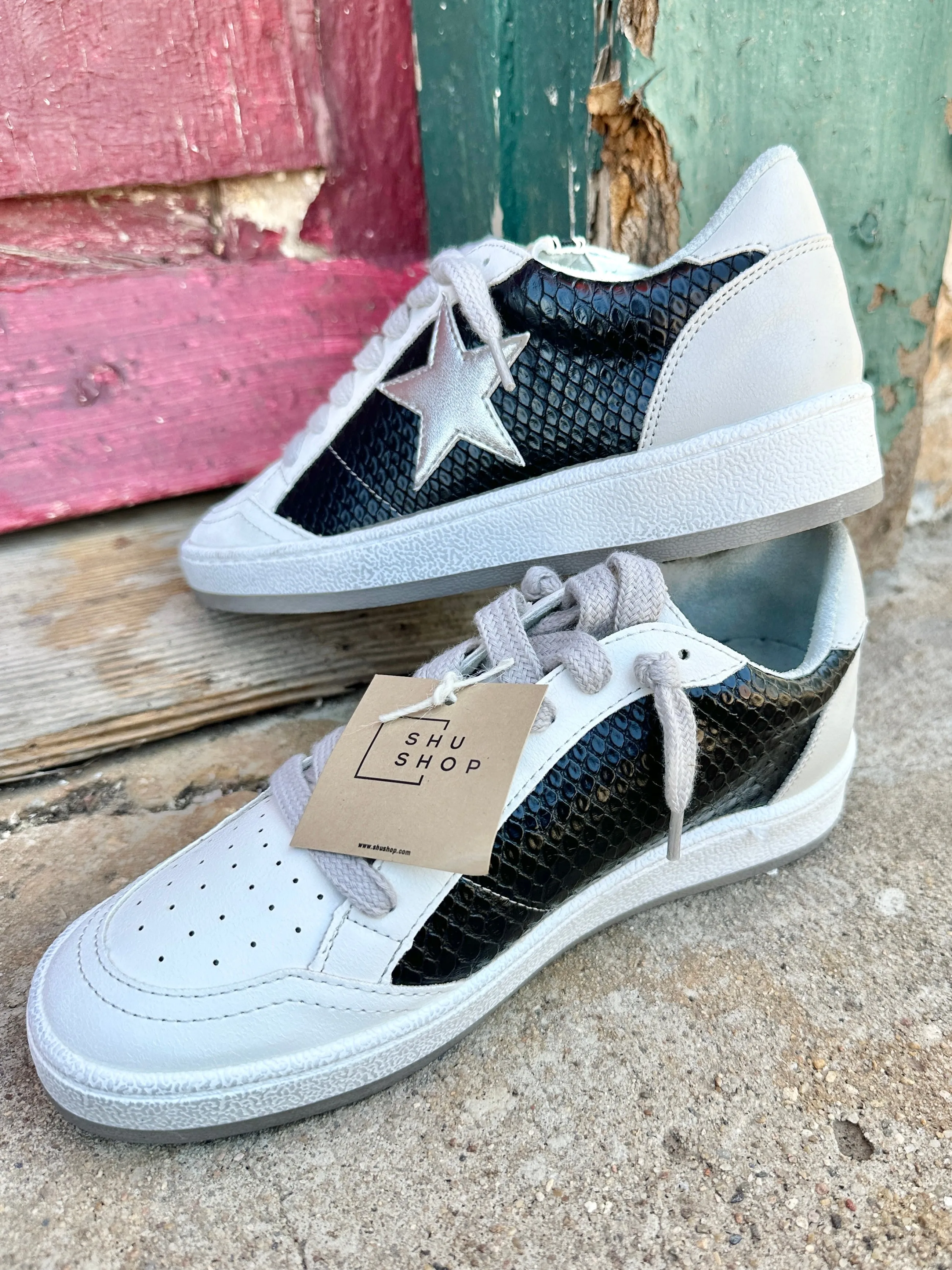 Paz Black Snake Sneaker by ShuShop