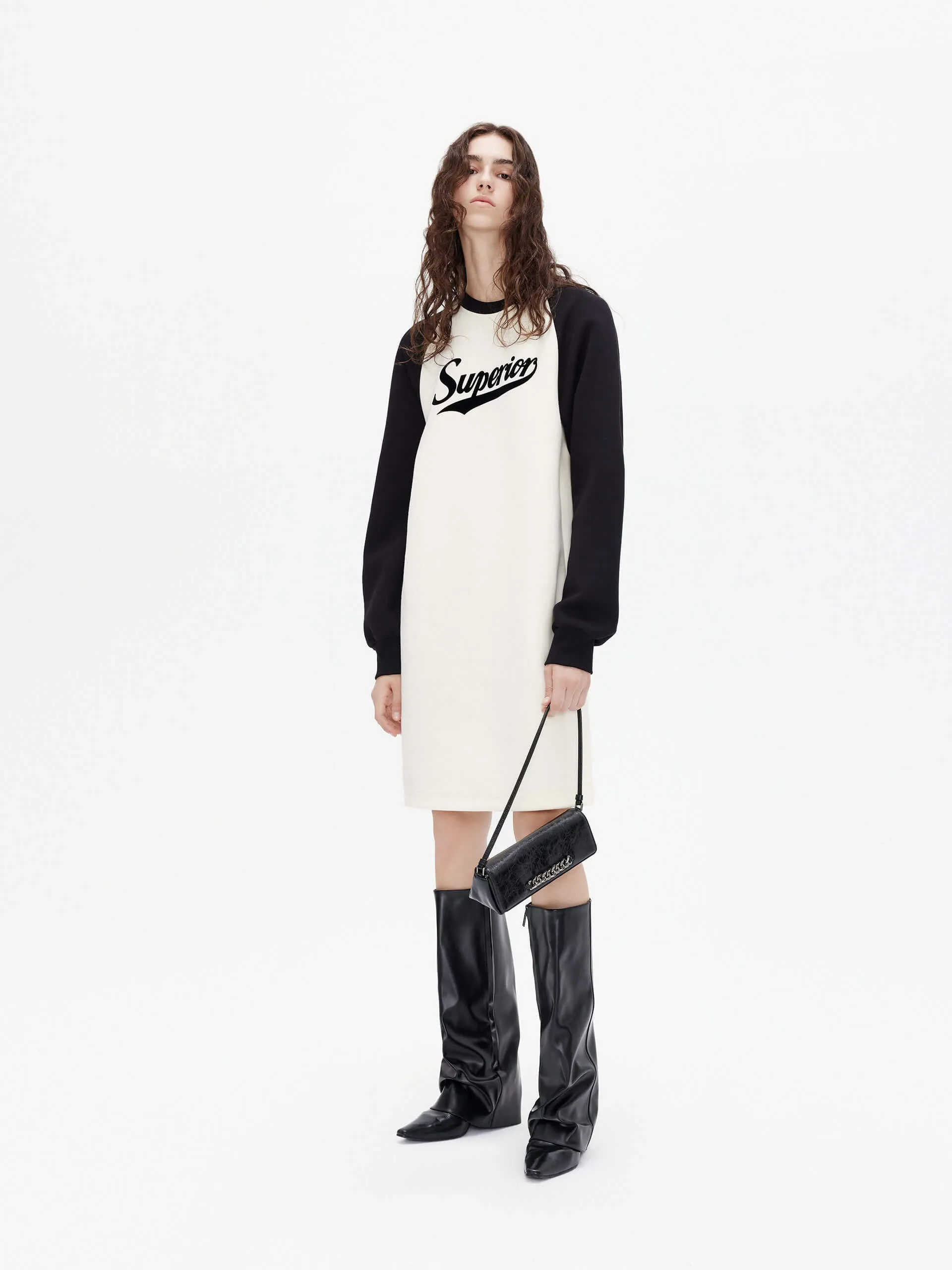 Raglan Sleeve Mid Dress