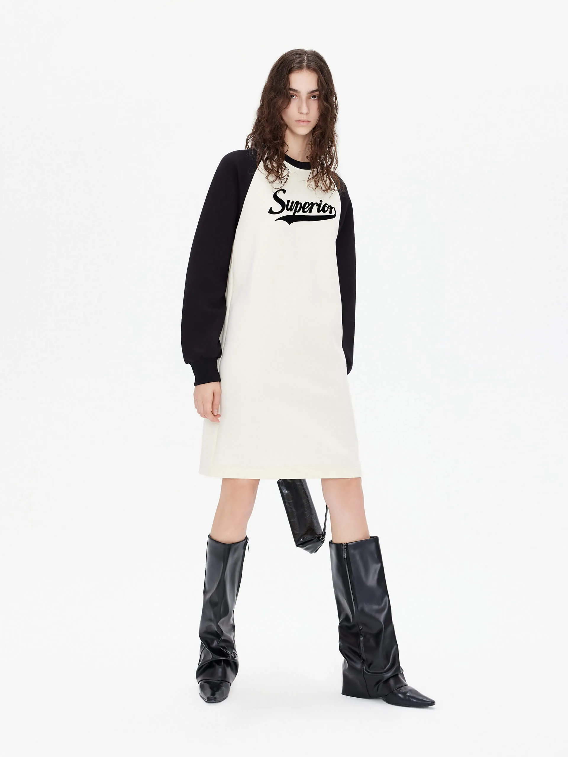 Raglan Sleeve Mid Dress