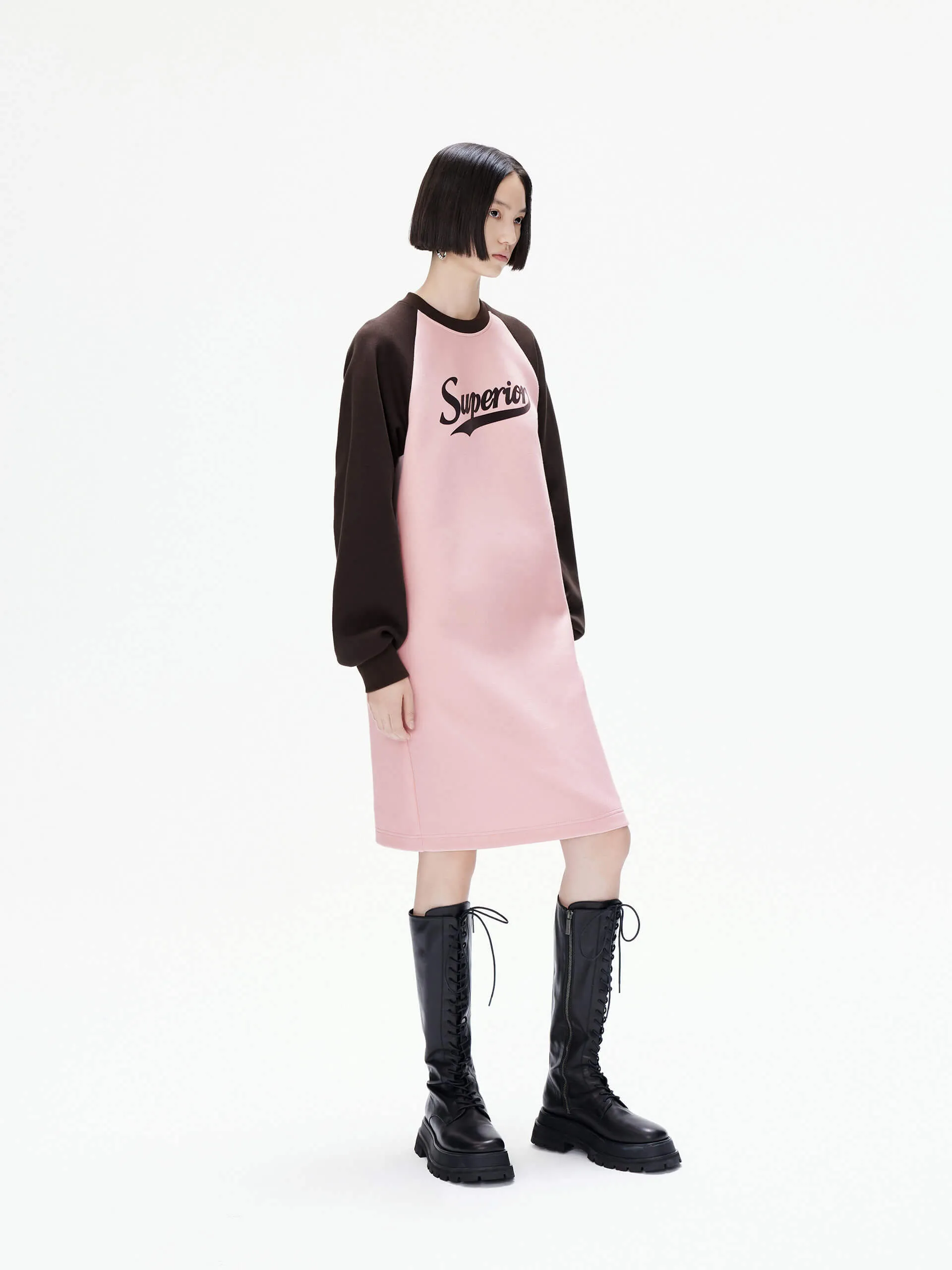 Raglan Sleeve Mid Dress
