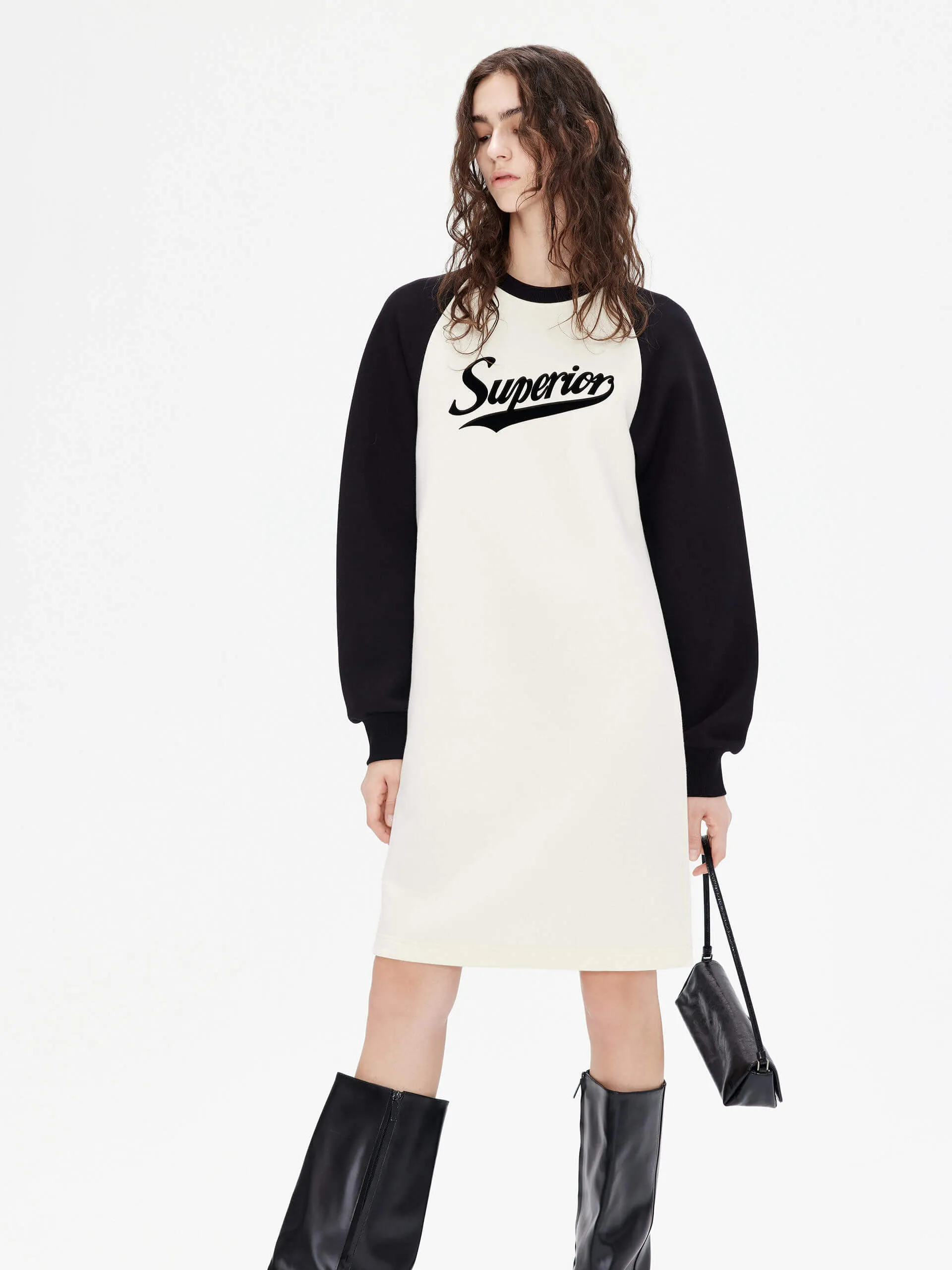 Raglan Sleeve Mid Dress