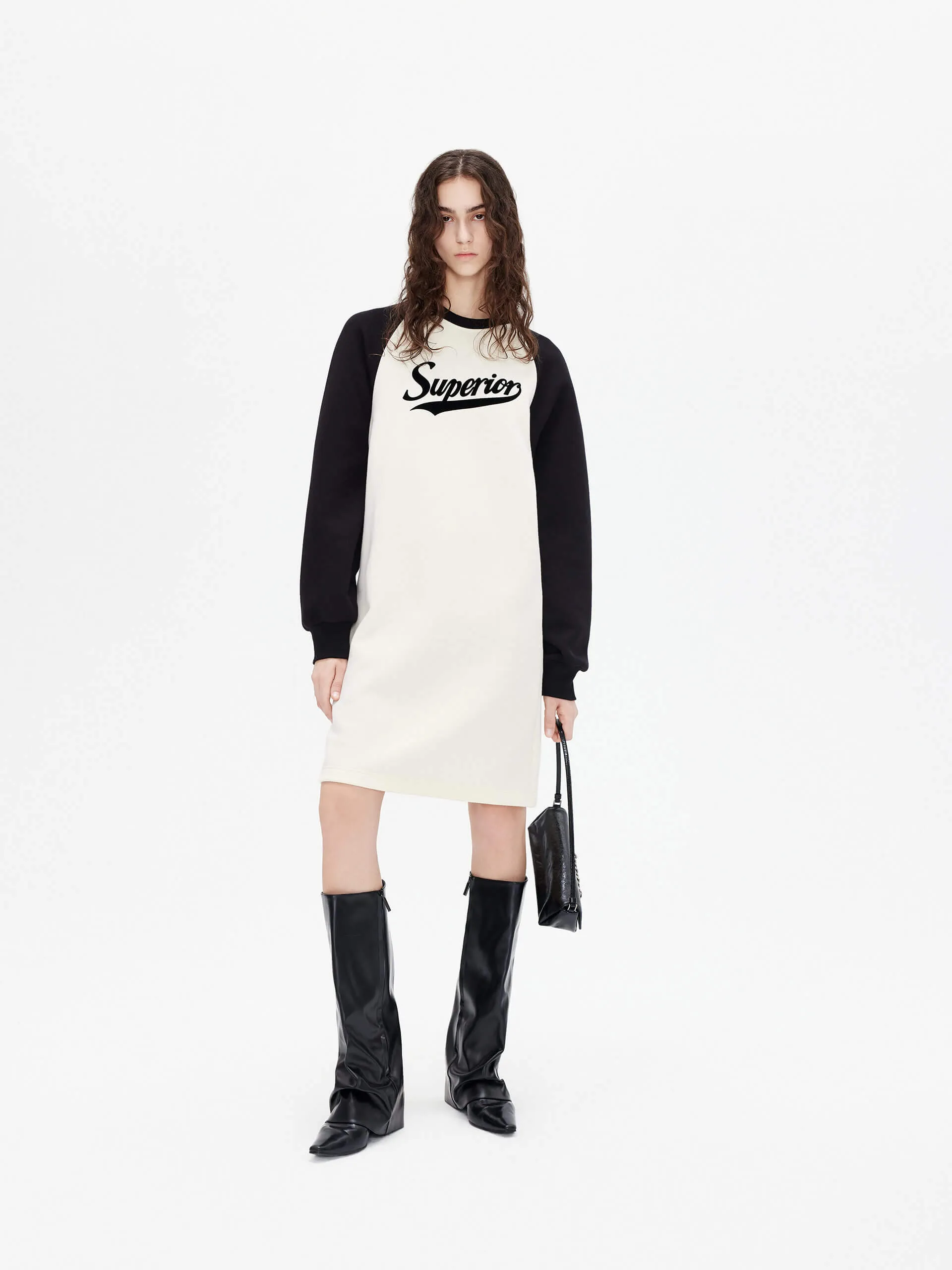 Raglan Sleeve Mid Dress