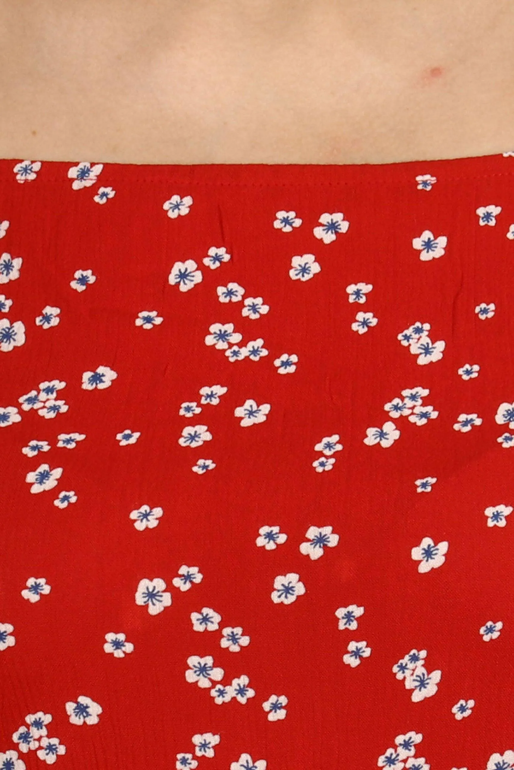 Red Floral Printed Maxi Dress