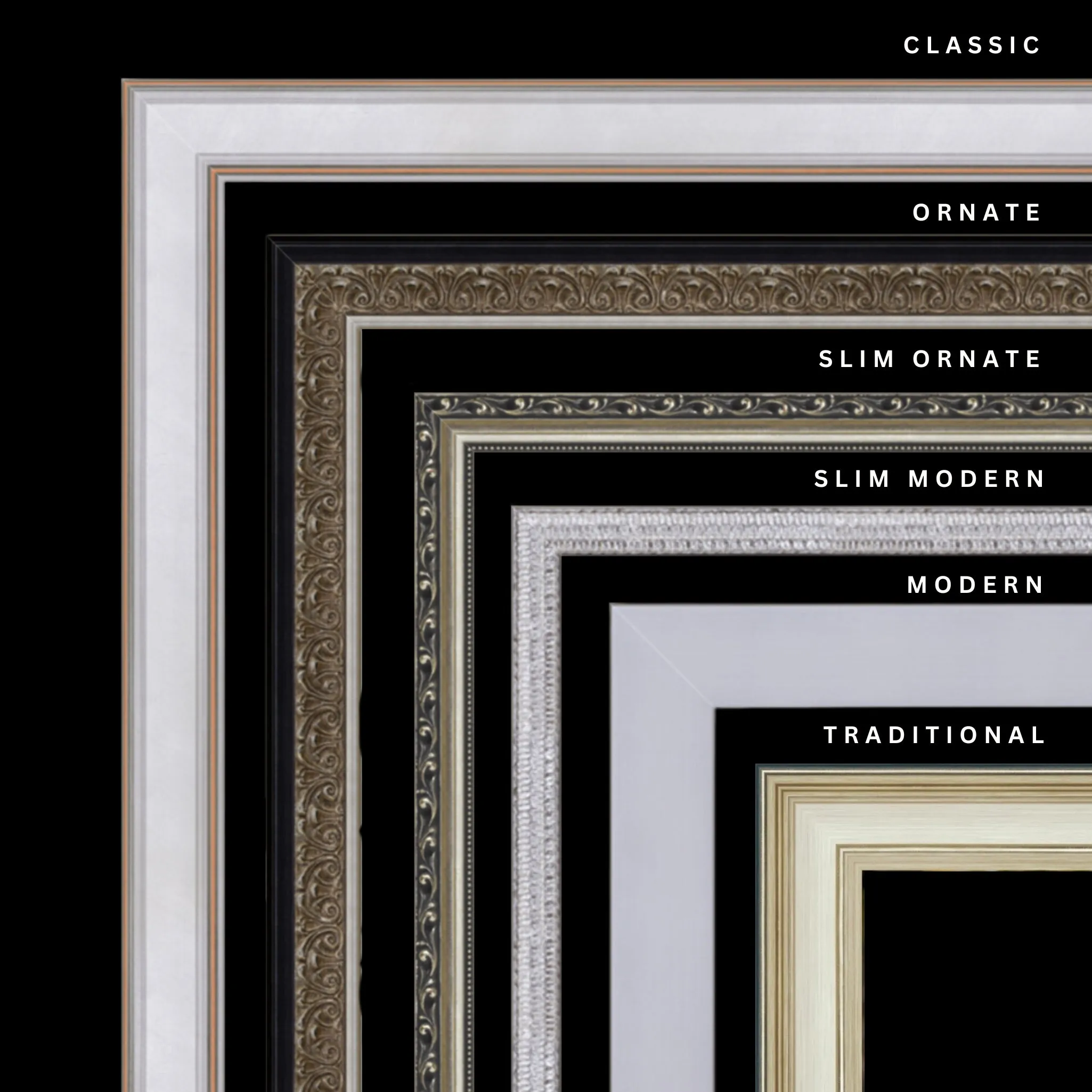 Silver 47x20 Picture Frame Ornate Traditional Classic Antique