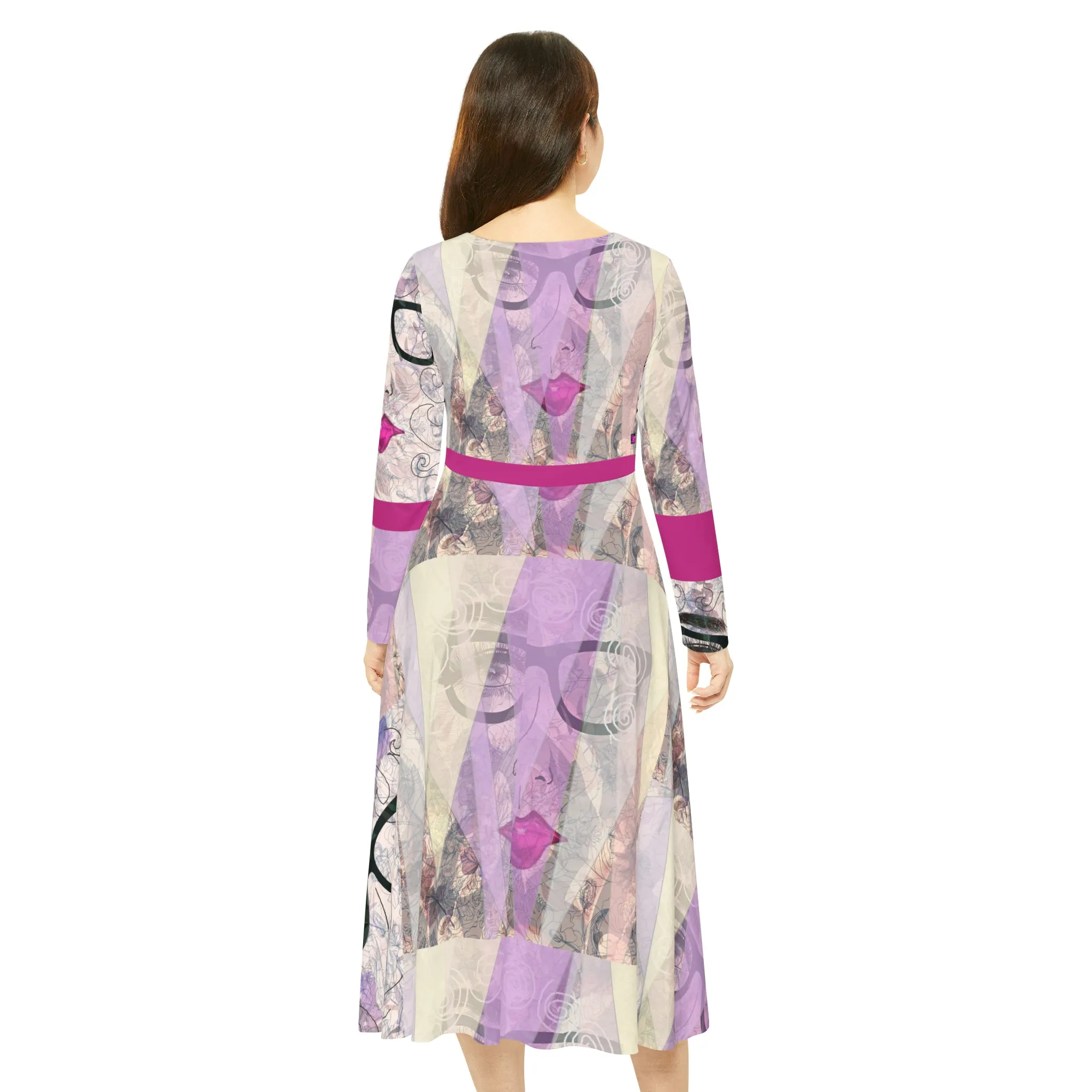 Women's Long Sleeve Dance Dress (AOP) SADIE